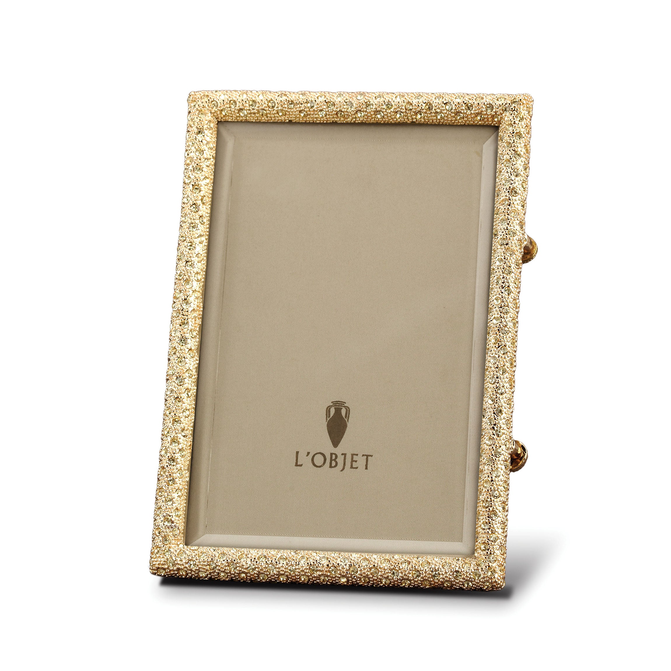 5x7 Gold Rectangular Pave Picture Frame - Elegant Photo Display for Home Decor, Wedding, Anniversary & Office Gifts
