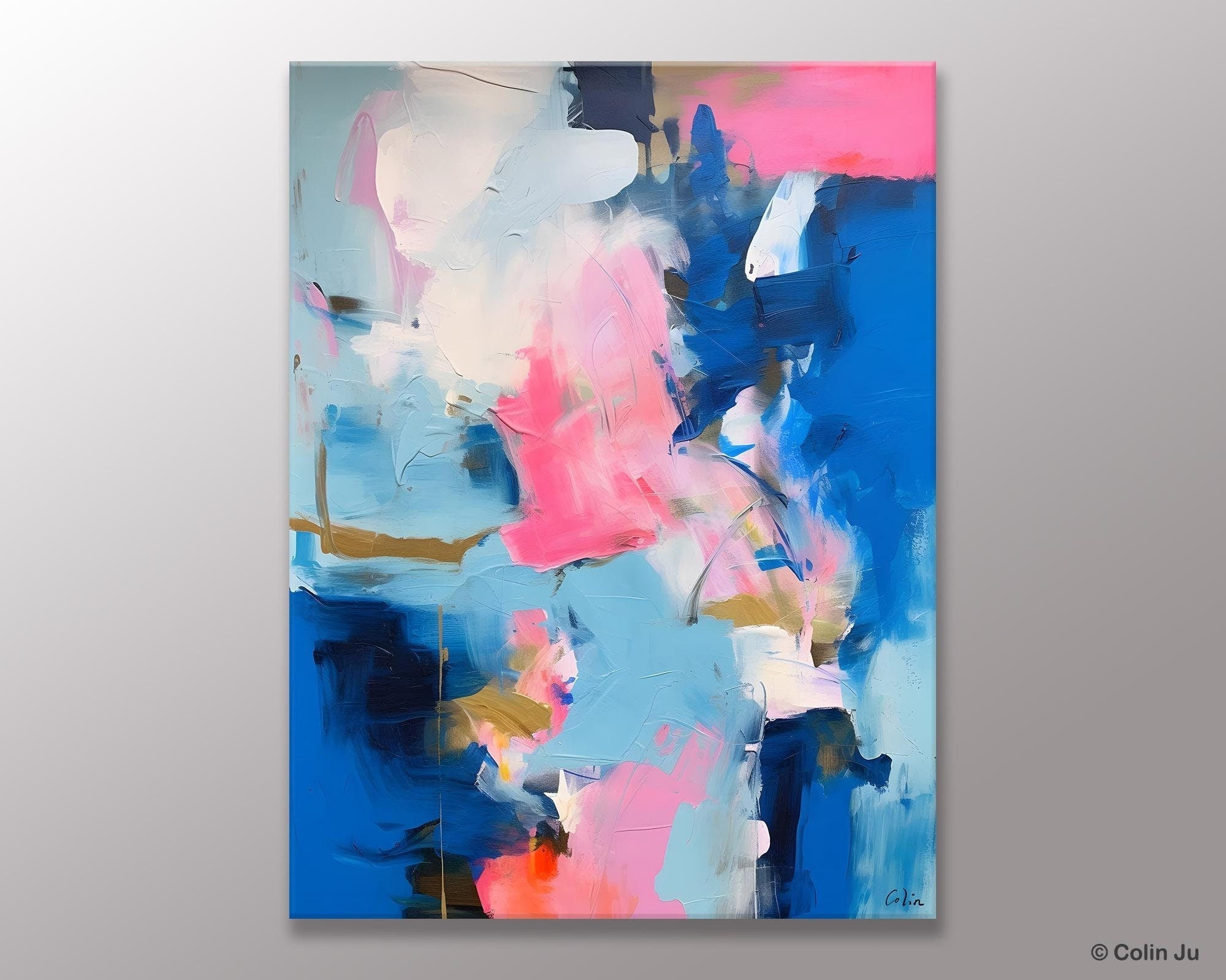 Large Abstract Painting for Bedroom Wall Decor - Oversized Modern Canvas Art - Original Contemporary Acrylic Wall Art for Living Room, Office & Home Decor