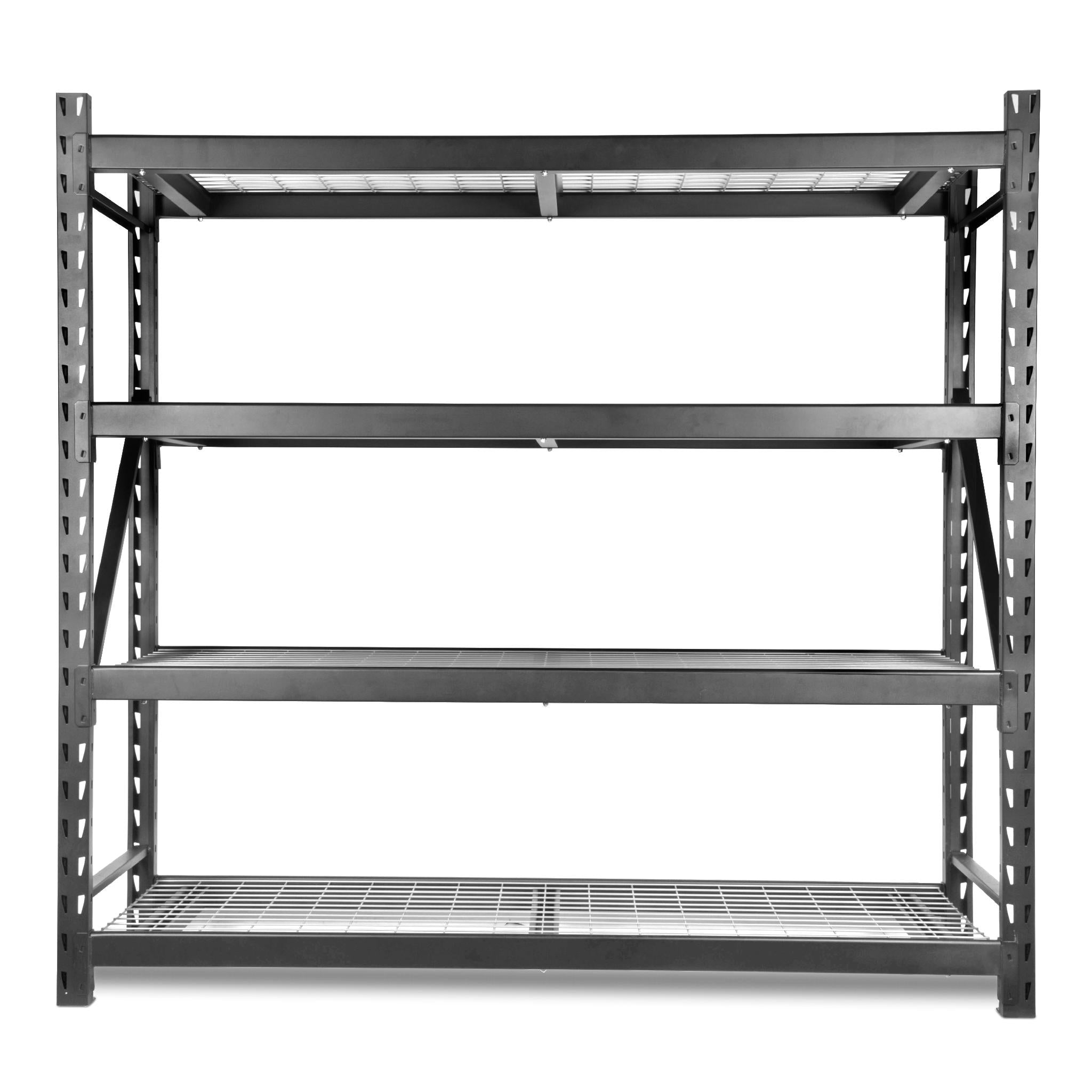 WEN RK7724 4-Tier Heavy Duty Steel Storage Rack - Adjustable Shelves, 8000 lb Capacity - Perfect for Warehouse, Garage & Industrial Organization