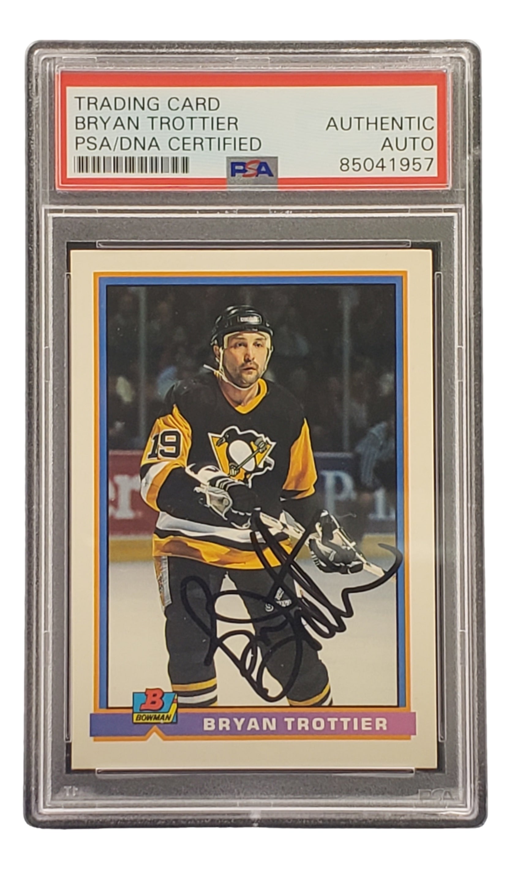 Bryan Trottier Autographed 1991 Topps #93 Pittsburgh Penguins NHL Hockey Card - PSA/DNA Certified - Collectible Memorabilia for Hockey Fans & Sports Card Enthusiasts