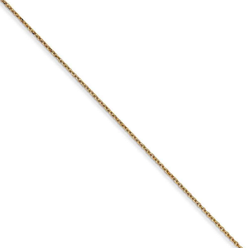14k Yellow Gold Diamond Cut Cable Chain Necklace for Women