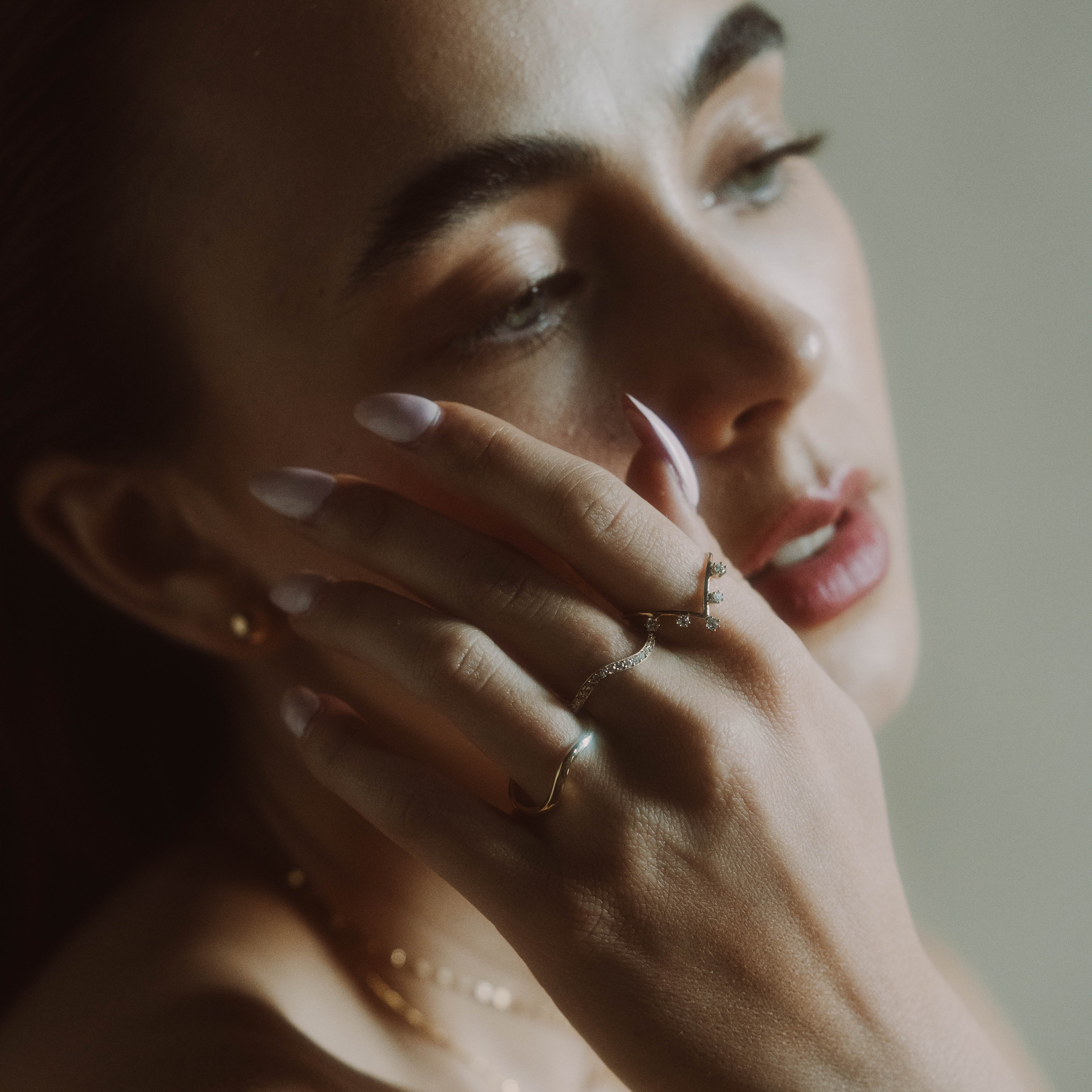 14K Gold Low Tide Curved Band Ring - Dainty Minimalist Stackable Ring for Women - Perfect for Everyday Wear, Beach Weddings & Layering Jewelry