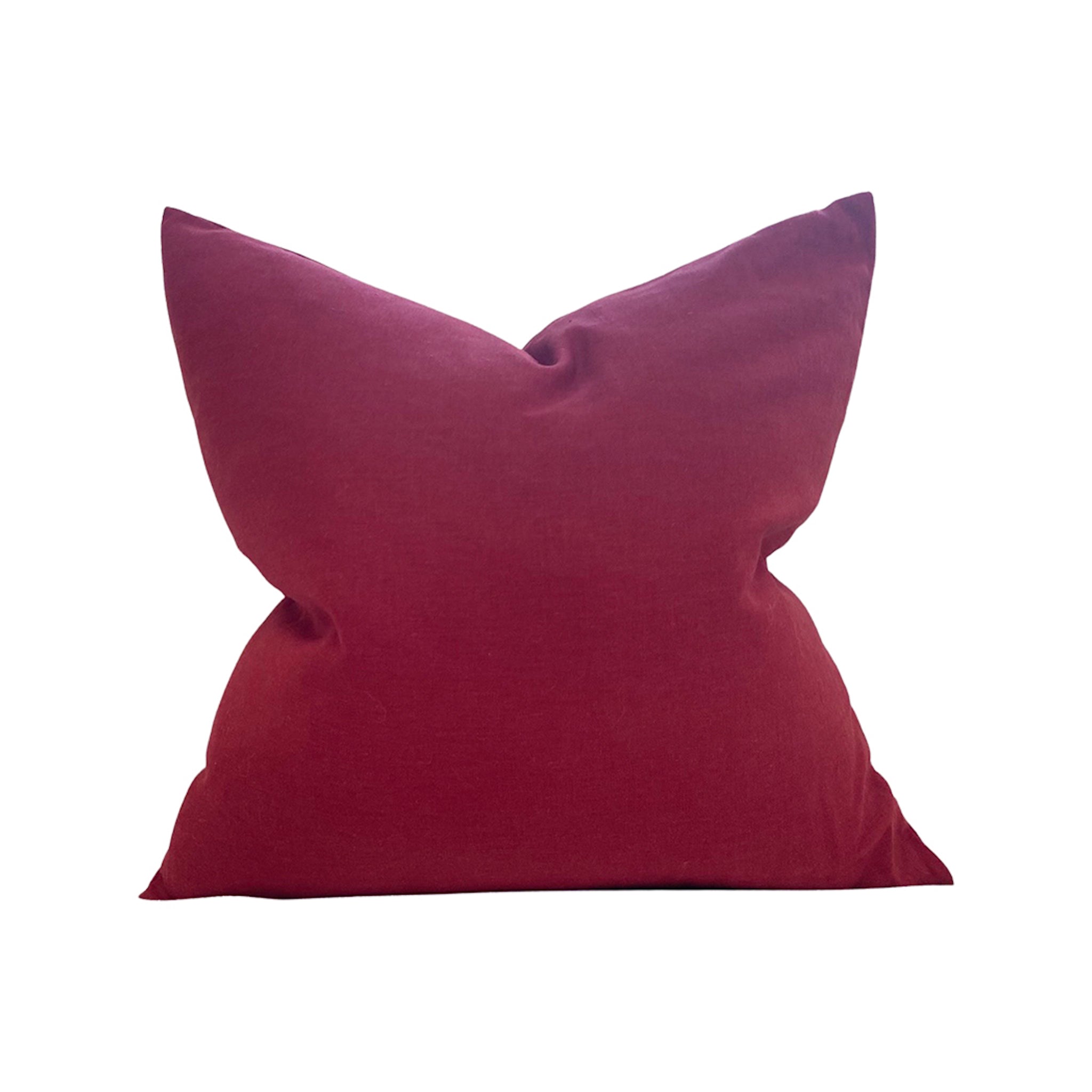 Madeline Red Linen Pillow Cover - 18x18 Inch Decorative Throw Pillow Case for Sofa, Bed & Couch - Soft & Breathable Home Decor Accessory for Living Room, Bedroom & Dorm