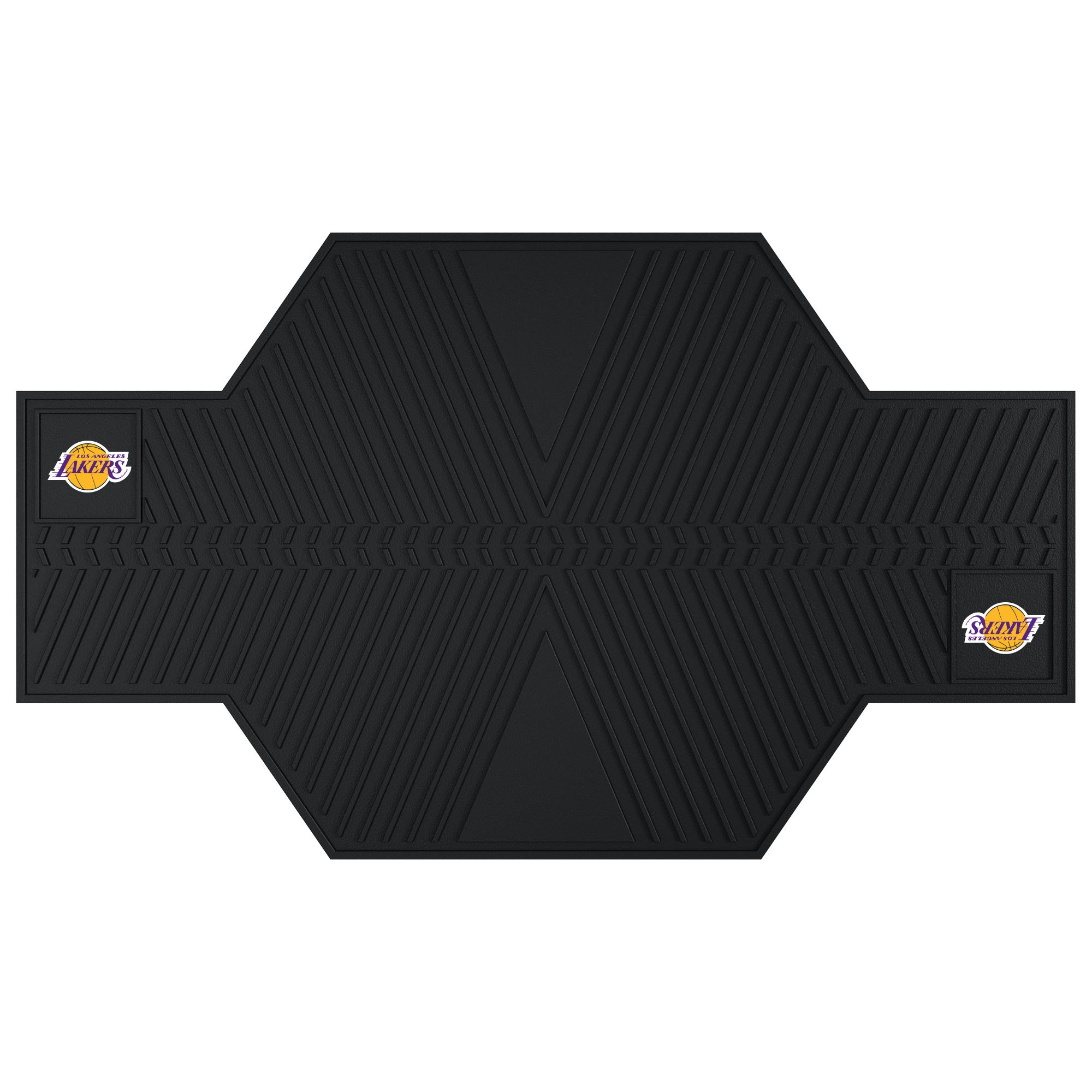 FANMATS 15381 NBA Los Angeles Lakers Motorcycle Floor Mat - Durable Non-Slip Rubber Mat for Motorcycle Parking & Garage Decor