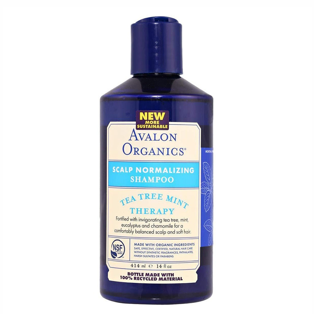 Avalon Organics Tea Tree Mint Scalp Normalizing Shampoo for Active Scalp Care - Refreshing & Balancing Shampoo for Daily Use & Sensitive Scalp