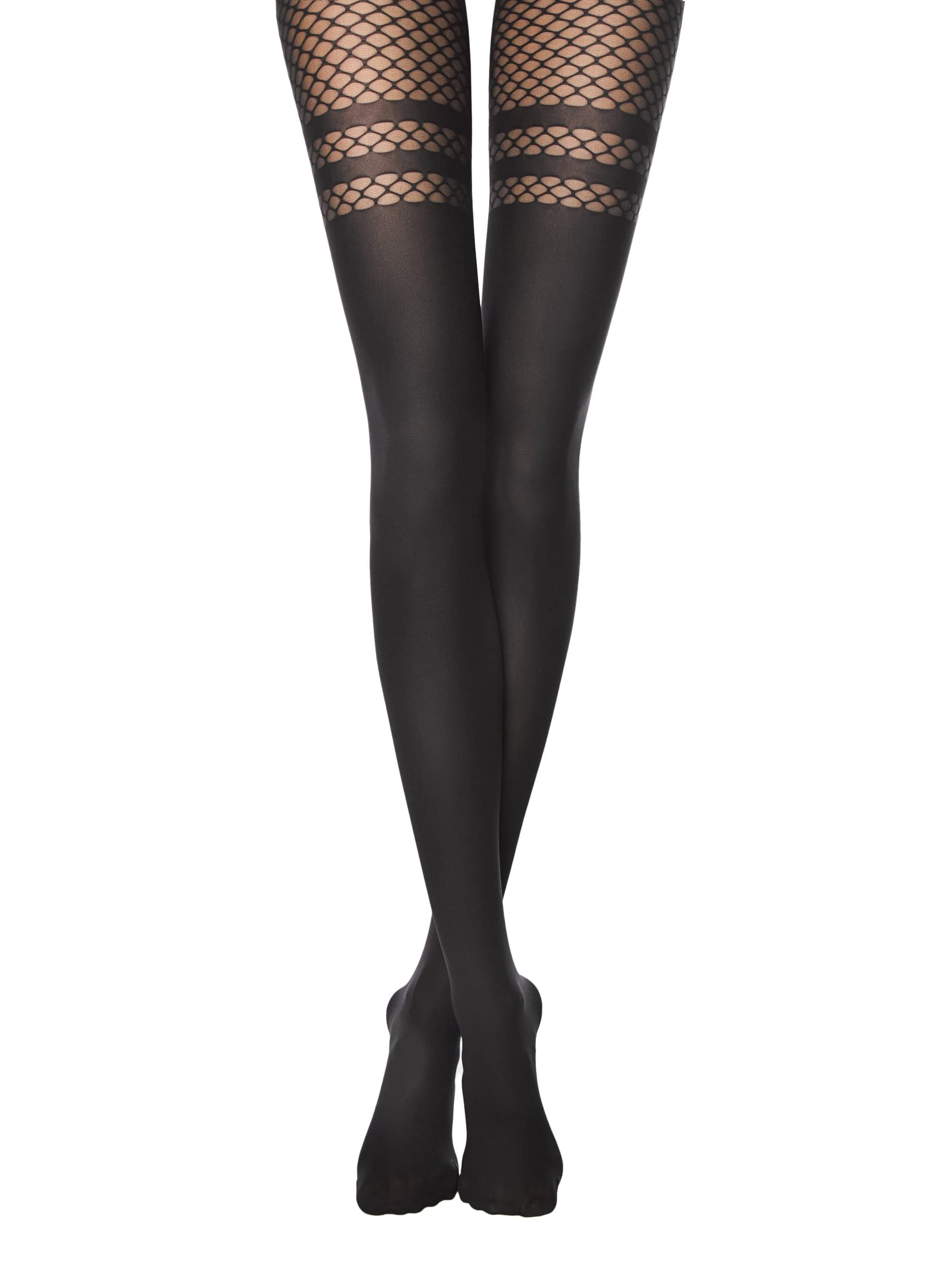 Conte Opaque Tights with Stockings - 60 Denier Imitation Pantyhose for Women | Perfect for Office, Party & Everyday Wear