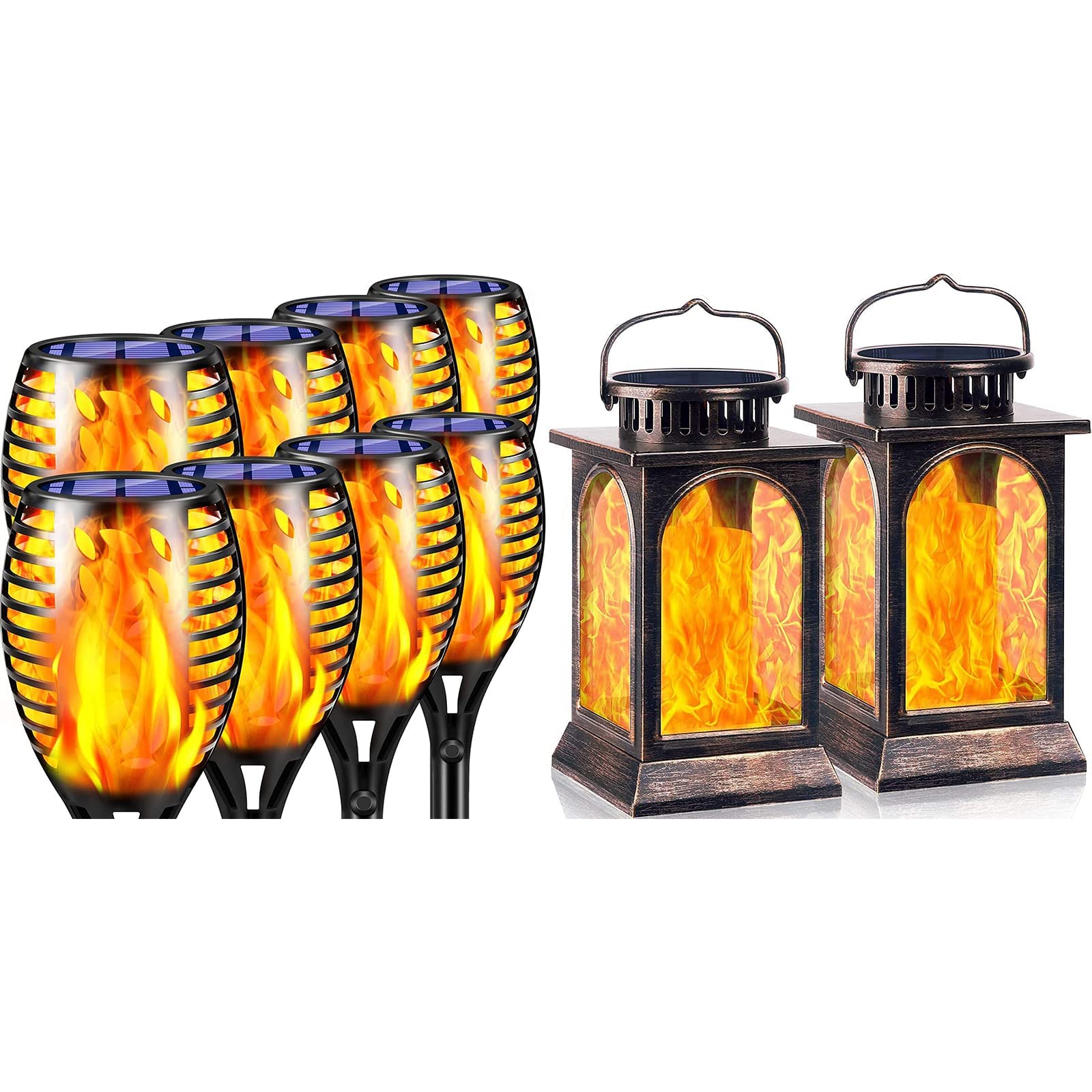 TomCare Solar Torch Lights Outdoor - Waterproof Flickering Flame Solar Lights for Garden, Patio, Yard & Pathway | Decorative Landscape Lighting for Backyard, Poolside & Outdoor Parties
