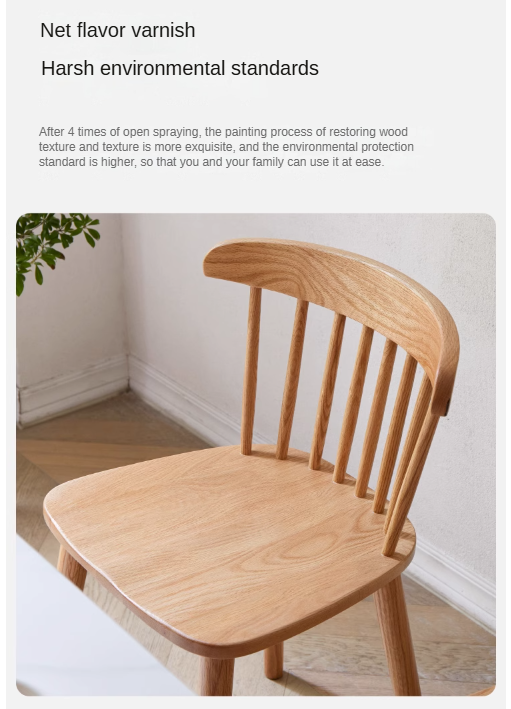 Solid Wood Windsor Chair Set of 4 - Oak, Cherry & Black Walnut - Perfect for Dining Room, Kitchen or Farmhouse Decor