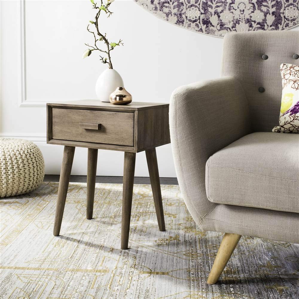 Safavieh Home Lyle Modern Chocolate Brown Accent Table - Stylish End Table for Living Room, Bedroom & Office Decor