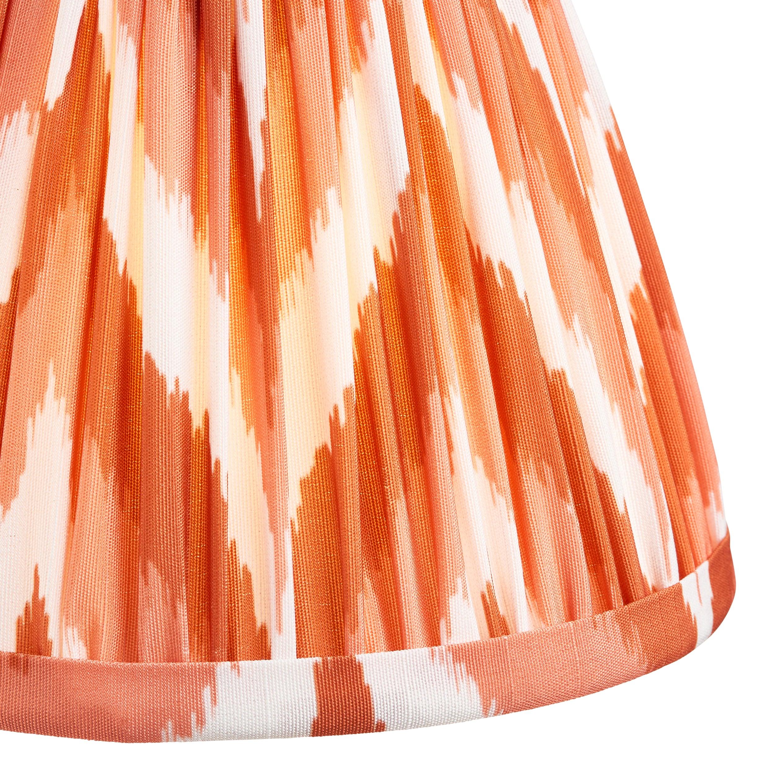 Brass Dome Fold Wall Light - 16cm Apricot Orange Shade with Fold & Zigzag Design | Perfect for Bedroom, Living Room, and Hallway Lighting