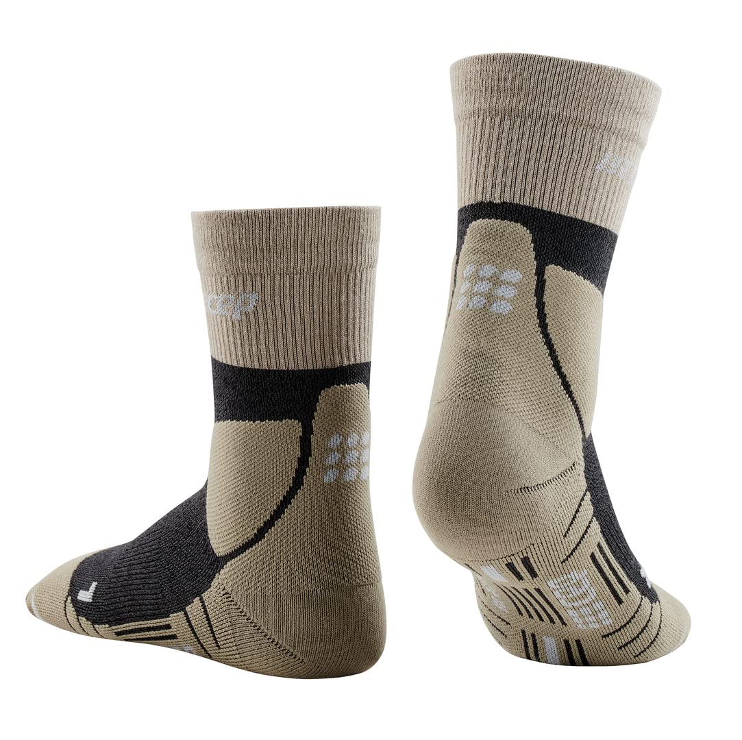 CEP Men's Lightweight Merino Wool Hiking Socks - Breathable Crew Cut Ankle Compression Socks for Outdoor Activities, Running & Travel