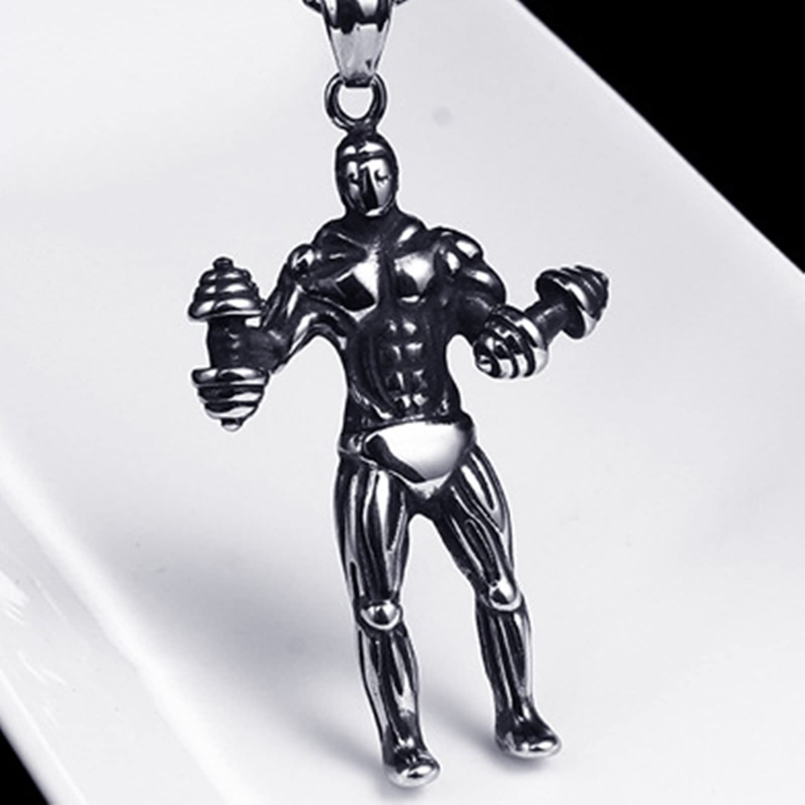 Stainless Steel Silver Pendant Necklace for Men & Women - Durable Muscle Chain Jewelry Gift for Him & Her | Perfect for Casual Wear, Gym, Dating & Special Occasions