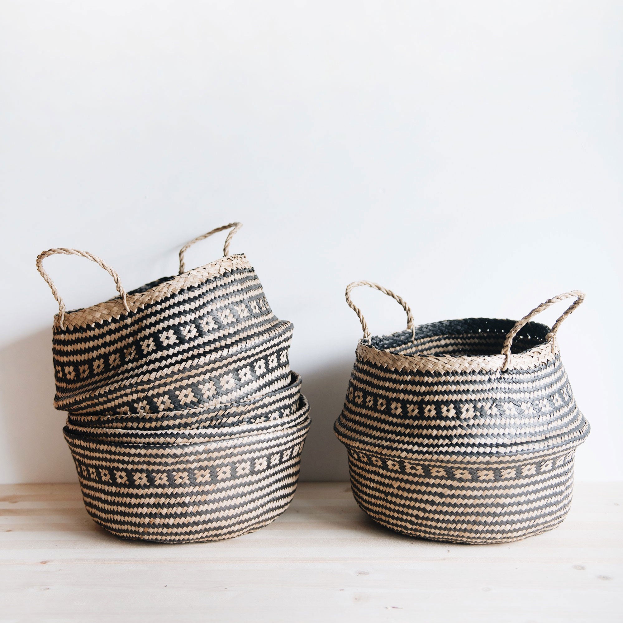 Premium Jane Rice Belly Basket - Handwoven Natural Fiber Storage Bin for Home Organization - Perfect for Kitchen, Bathroom, Nursery & Living Room Decor