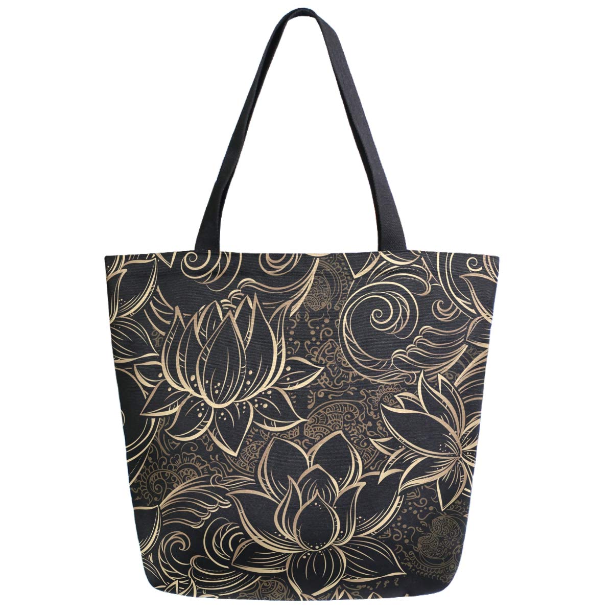 Stylish Large Canvas Tote Bag with Realistic Print - Perfect for Beach, Travel, Gym, Grocery Shopping & Daily Use | Durable Spacious Shoulder Bag for Women & Men
