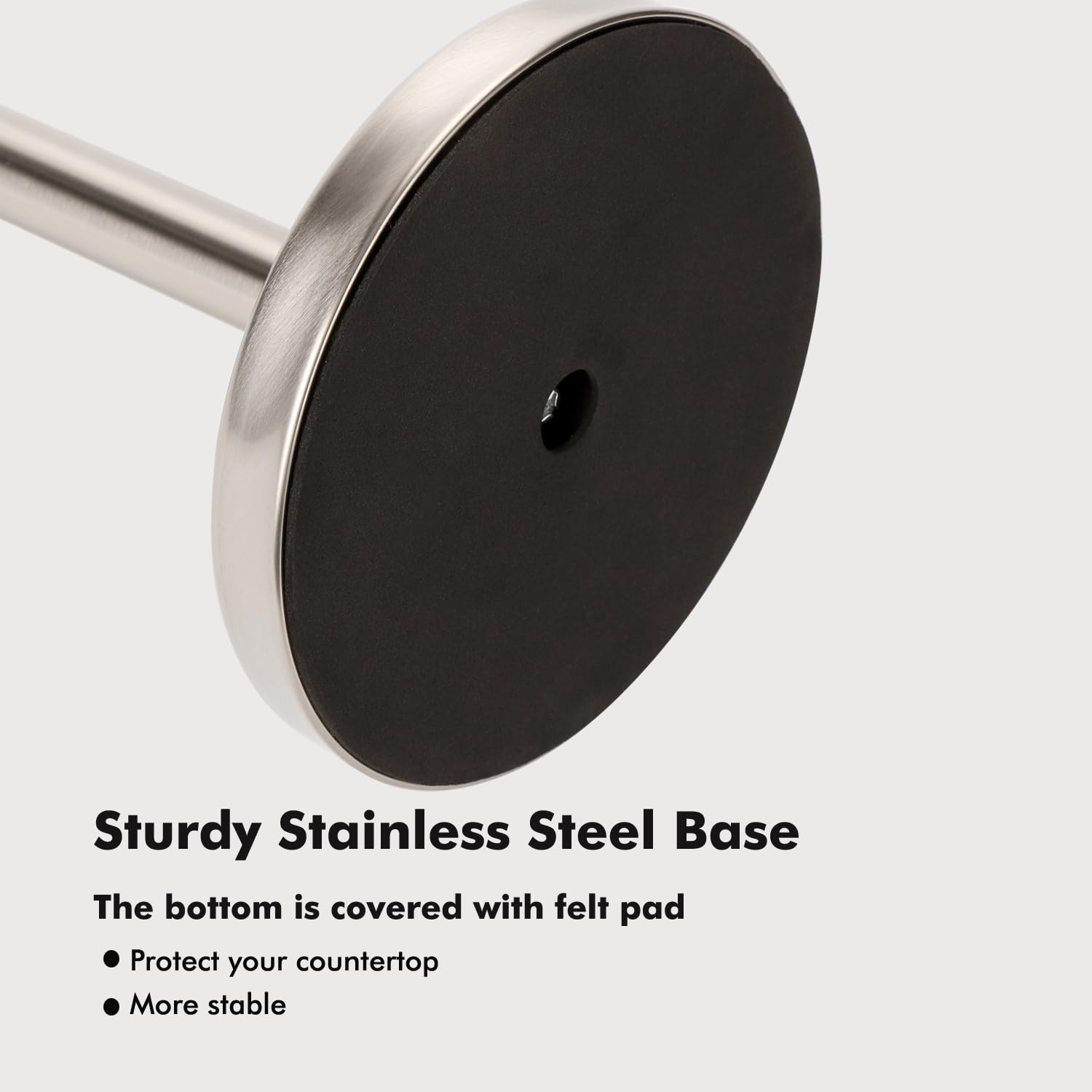 Sturdy Brushed Nickel Paper Towel Holder Stand for Kitchen Countertop - Durable & Space-Saving Towel Roll Organizer for Home, Office, or Restaurant Use