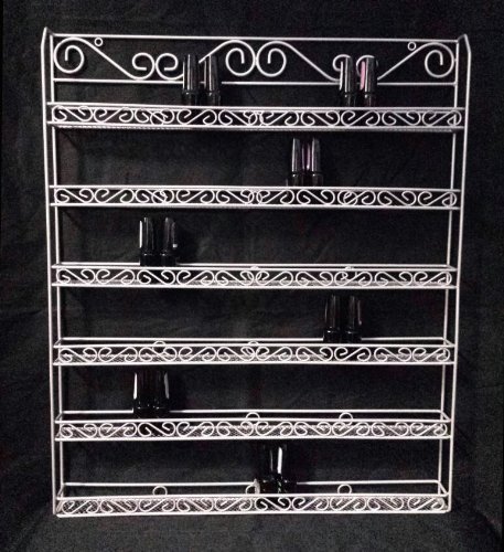 Pana Brand Silver Professional Nail Polish Display Wall Mount Rack - Holds 100 Bottles - Salon, Spa & Home Nail Polish Organizer - Perfect for Nail Technicians & DIY Manicures