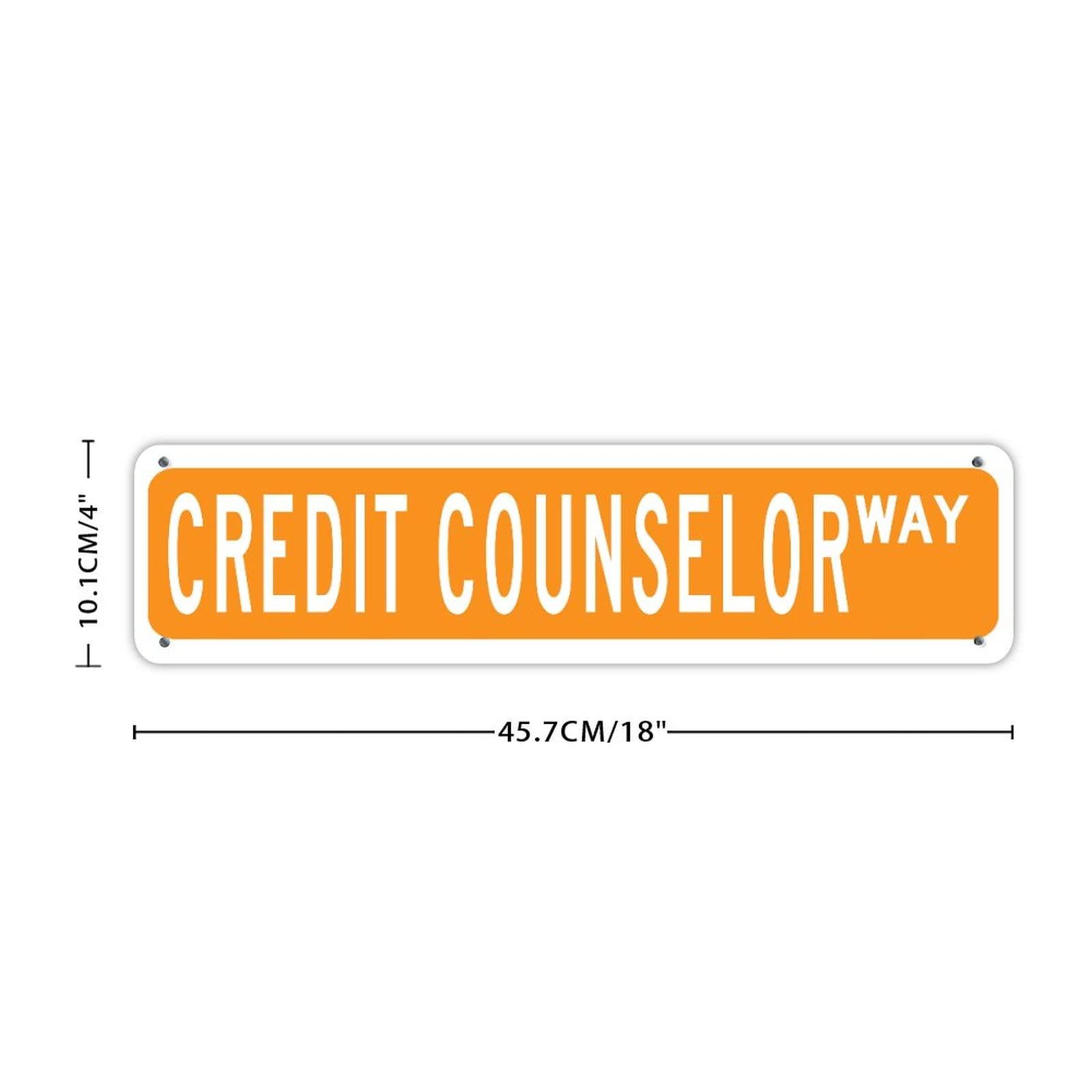 Custom Yellow Aluminum Street Sign - Credit Counselor Way - 4x18in Heavy Duty UV Protected for Office, Garden, Garage & Restaurant Decor - Perfect for Career Gifts, Birthday Presents & Outdoor Signage