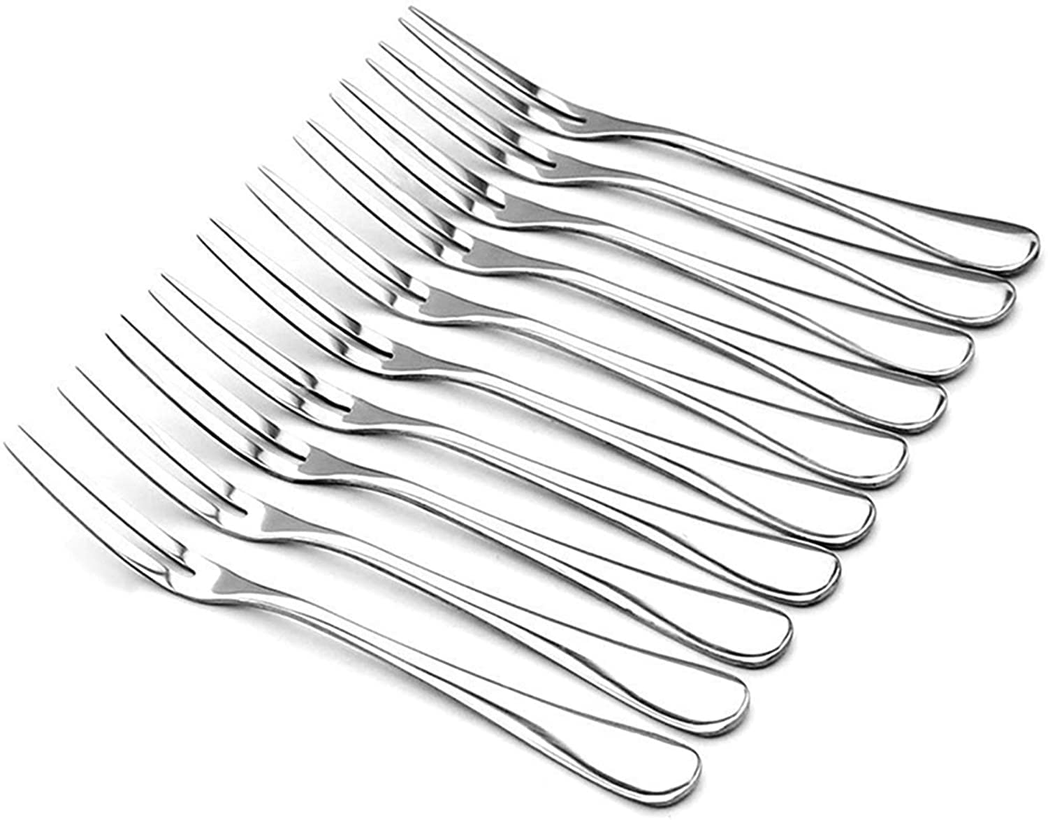Premium Stainless Steel Crab & Escargot Forks - 2-Prong Appetizer Forks Set of 10 (5 Inches) for Cocktails, Salads, Fruits - Perfect for Parties, Travel & Seafood Dining