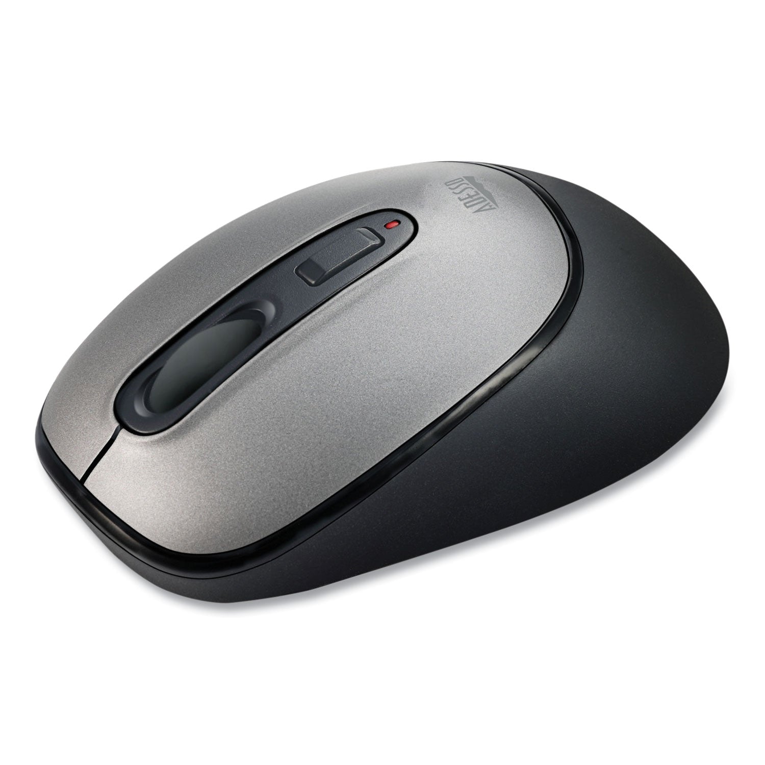Adesso Imouse A10 Antimicrobial Wireless Mouse - 2.4Ghz, 30ft Range, Ambidextrous Design (Black/Silver) | Perfect for Office, Gaming & Home Use