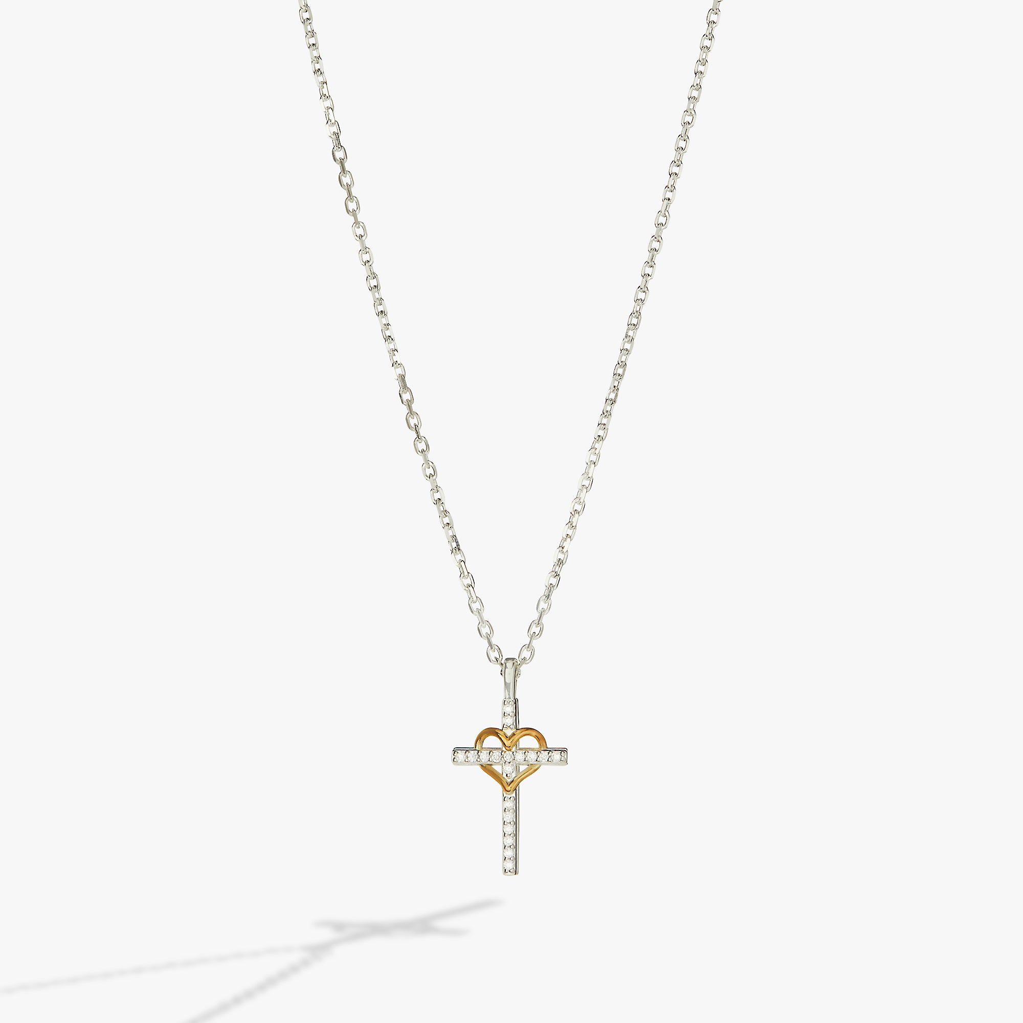 Cross and Heart Necklace - Sterling Silver Pendant for Women - Perfect for Gifts, Weddings & Everyday Elegance