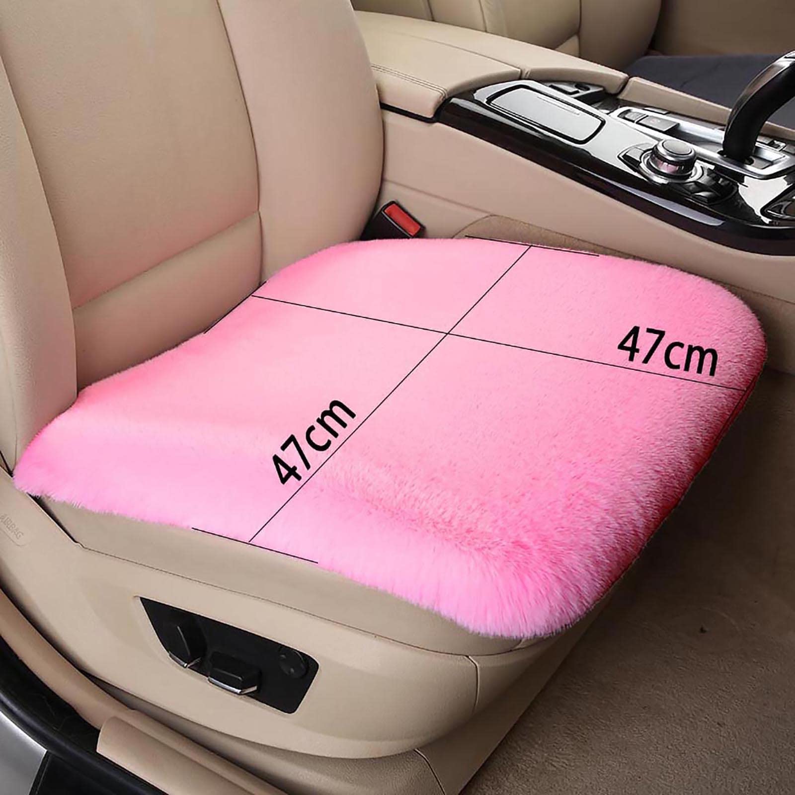Fluffy Imitation Rabbit Fur Car Seat Cushion - Winter Warm & Comfortable Thickened Front/Rear Seat Cover - Soft Car Interior Accessories (1PC, Red) for Cozy Winter Commuting & Road Trips
