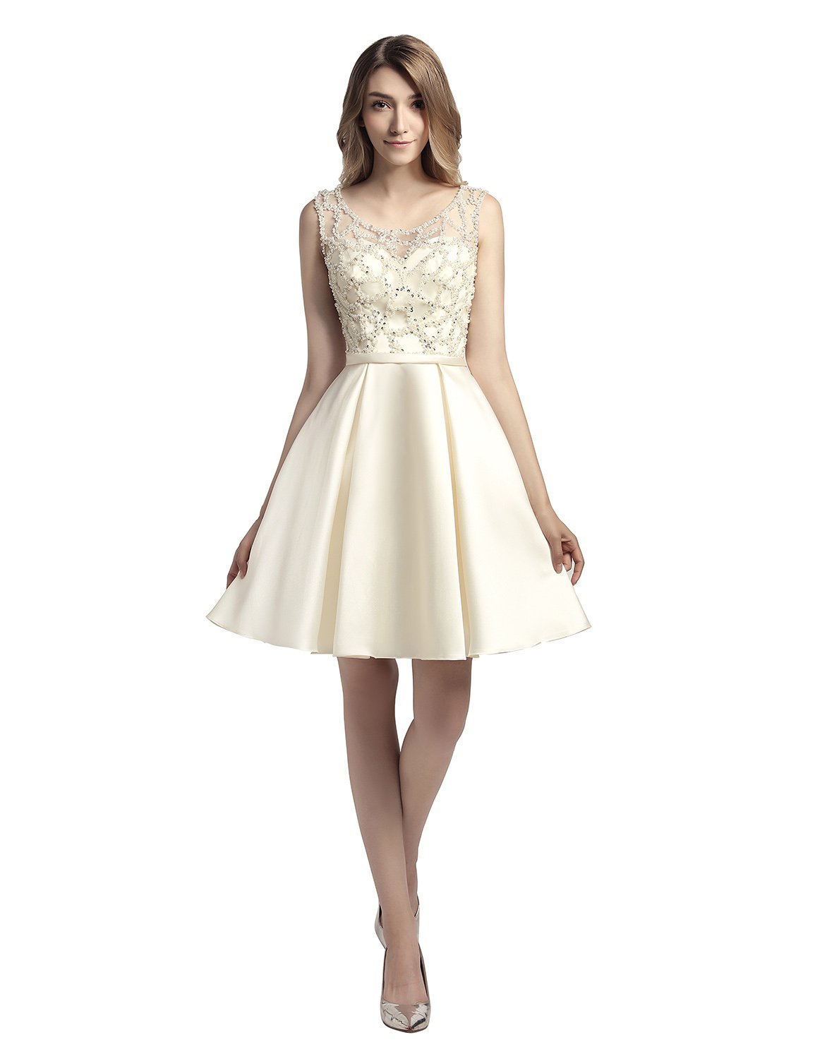 Sarahbridal Women's Short Tulle Beaded Homecoming Dress 2022 - Sparkling Prom Party Gown for Semi-Formal Dances, Cocktail Parties & Special Occasions