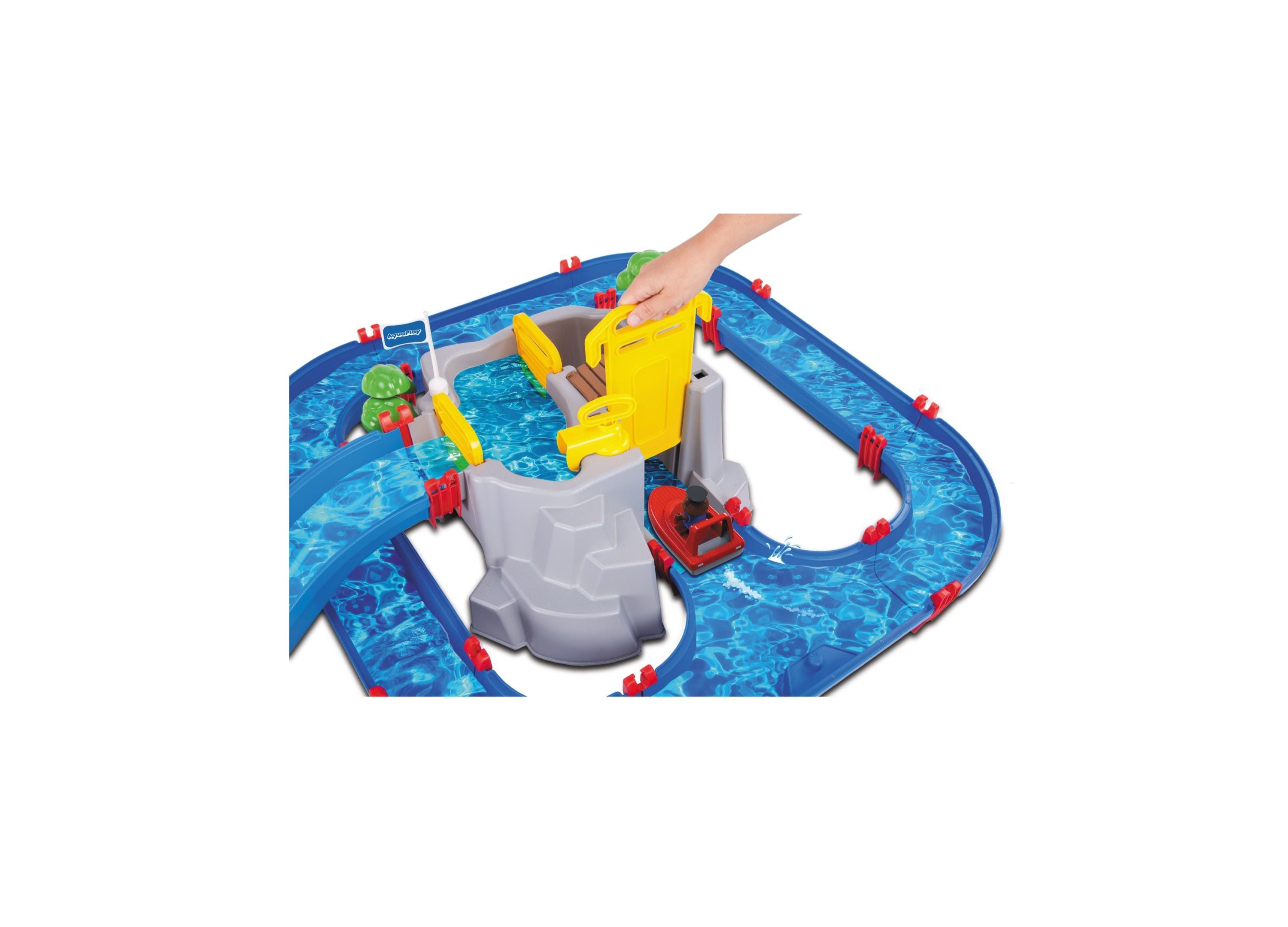 Aquaplay Mountain Lake Interactive Water Playset for Kids - Outdoor Water Table Toy with Boats & Dams - Perfect for Backyard, Garden & Poolside Fun