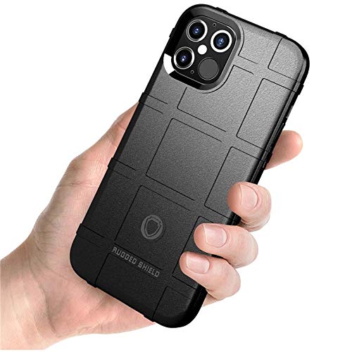 EGO TACTICAL Rugged Shield Durable TPU Phone Case for Apple iPhone 12 & 12 Pro - Shockproof & Scratch Resistant Protective Cover - Perfect for Outdoor, Work & Daily Use (Black)