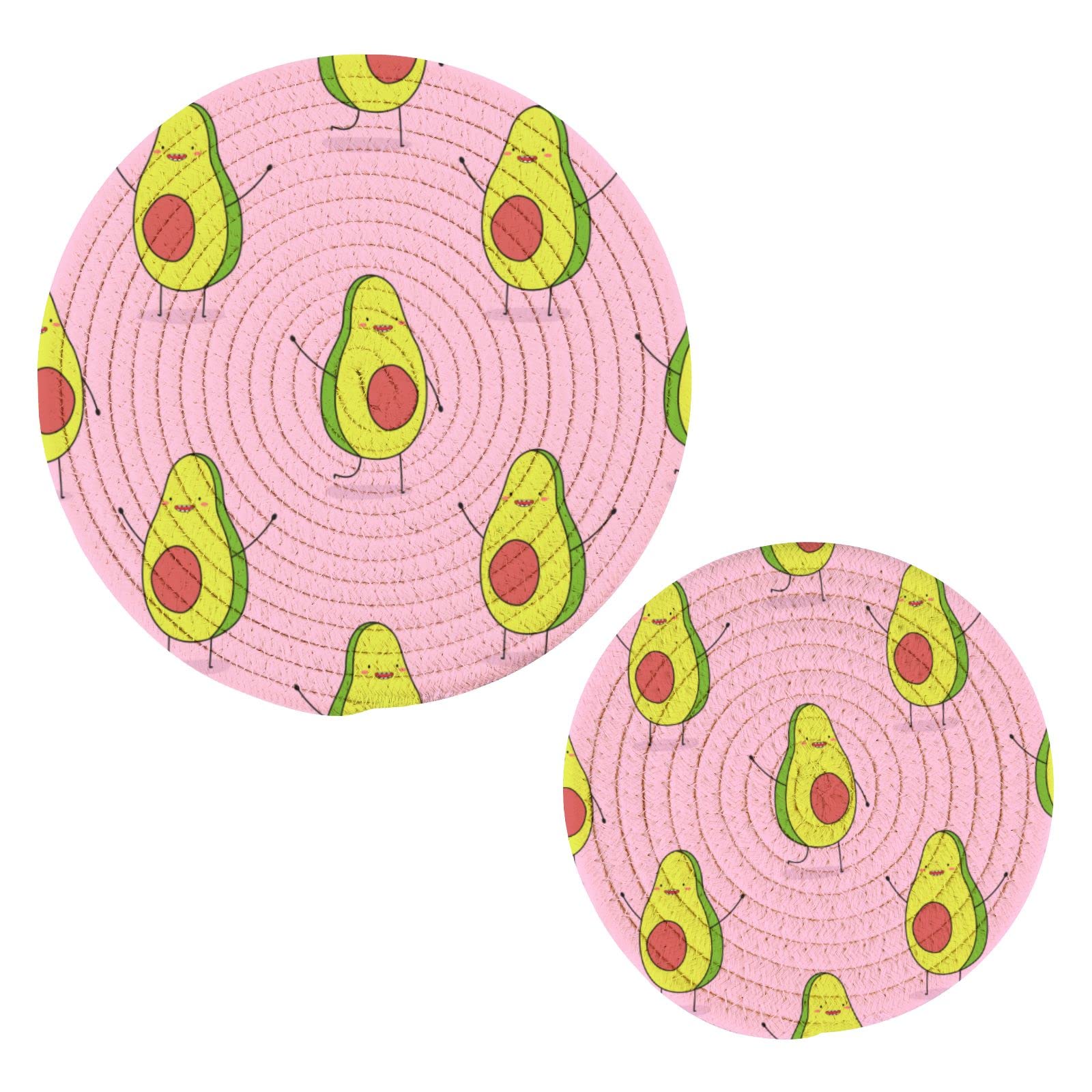 Xigua Avocado Pot Holders Set of 2 - Heat Resistant Kitchen Trivets for Hot Dishes, Pots & Bowls - Cute Table Decor for Tea Pots & Hot Pots - Perfect for Dining, Entertaining & Home Decor