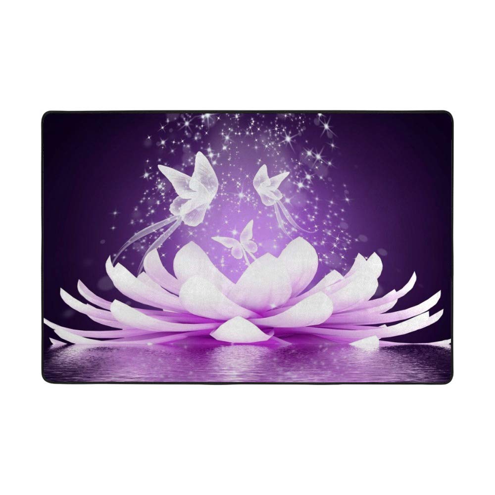 My Little Nest Beautiful Lotus Flower Play Mat - Non-Slip Soft Baby Crawling Carpet for Kids, 4' x 5'3'' Lightweight Floor Mat - Perfect for Nursery, Living Room, Bedroom & Classroom Play Areas