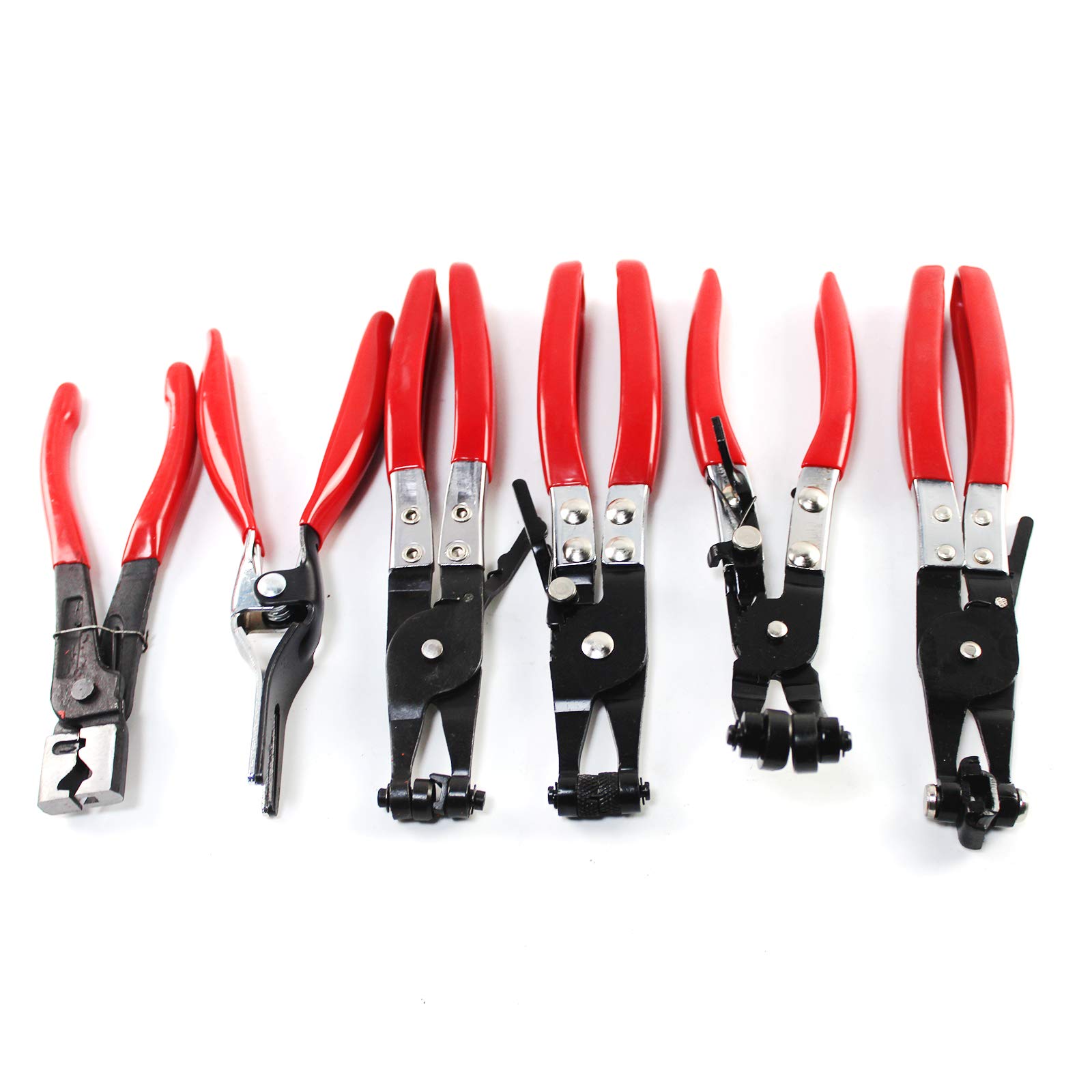 SINOCMP 9-Piece Long Reach Hose Clamp Pliers Set - Professional Fuel, Oil & Water Hose Clamp Tool Kit for Automotive Repair, Plumbing & Marine Applications - Perfect for Hose Replacement, Clamp Removal and Locking