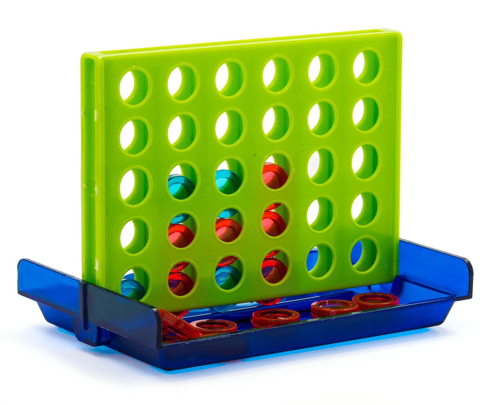 JA-RU Mini 4-in-a-Row Travel Game - Pocket Size Board Game for Family & Travel Fun