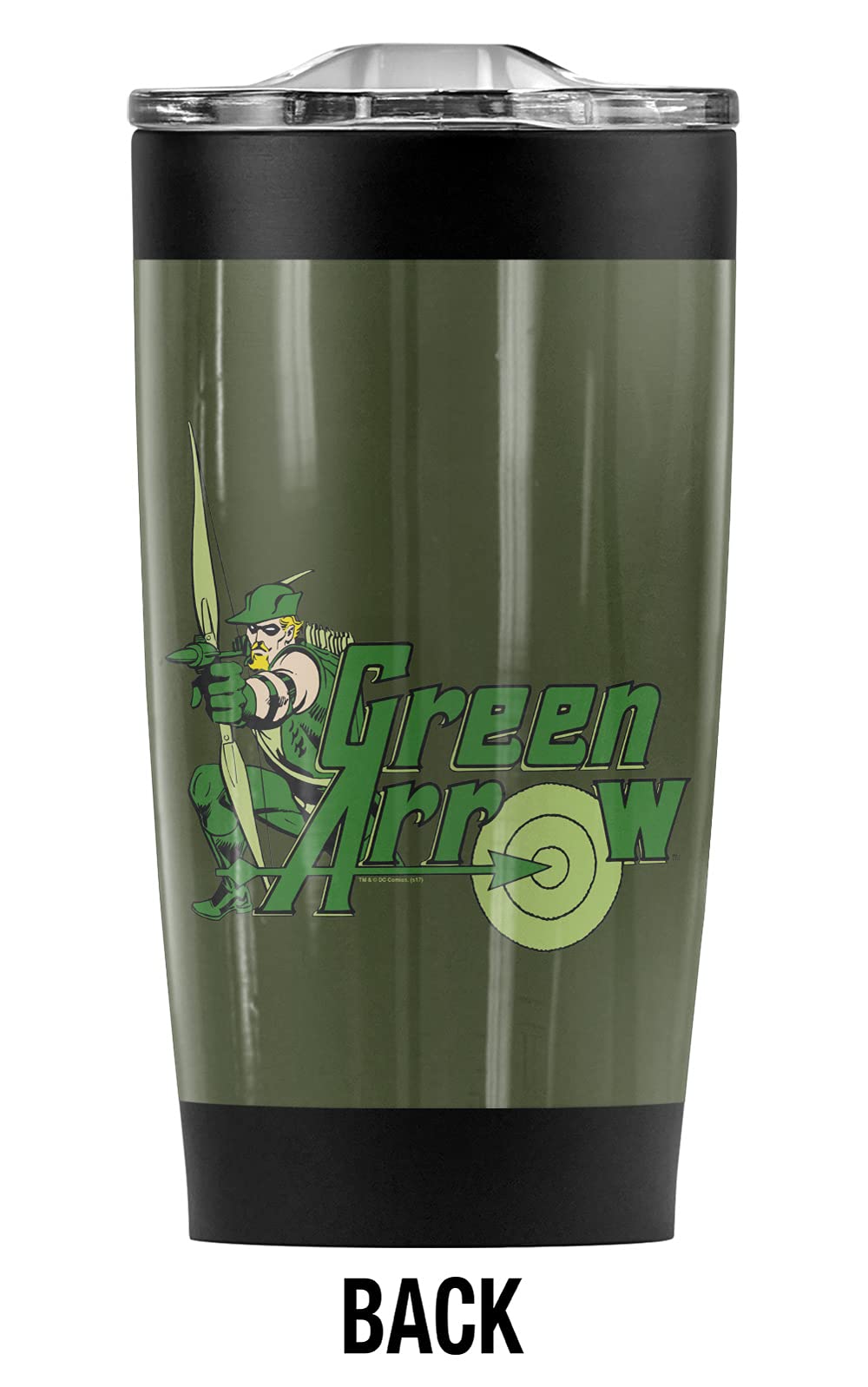 Justice League Green Arrow Stainless Steel Tumbler 20oz - Vacuum Insulated Travel Mug with Leakproof Sliding Lid | Double Wall Insulation for Hot & Cold Drinks | Perfect for Coffee, Tea, Iced Beverages | Superhero Gift for Office, Gym, Camping & Outdoor Adventures