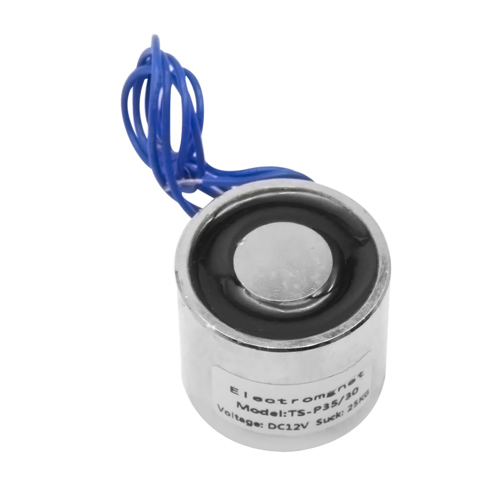 35x30mm Round Electric Solenoid Lifting Magnet - 250N DC 12V Electromagnet for Industrial Automation, CNC Machines & Material Handling Equipment