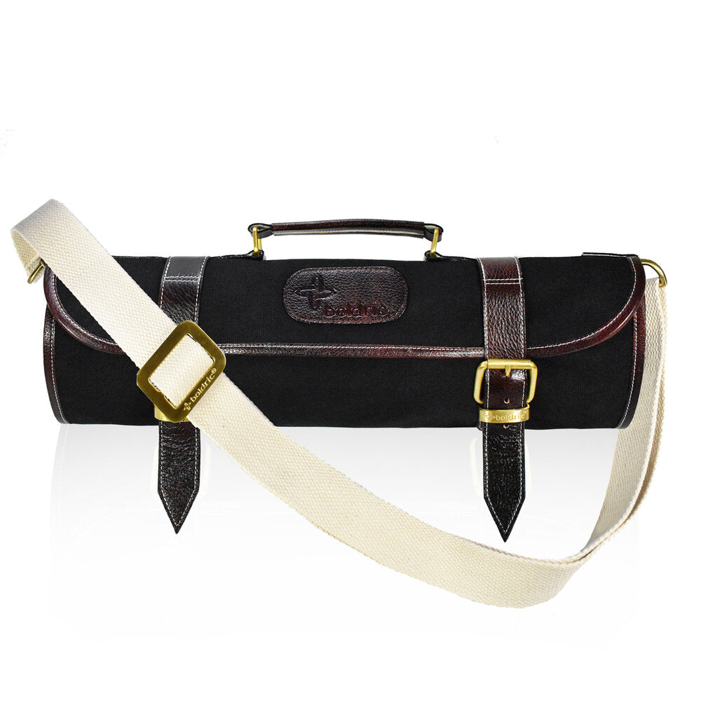 Boldric BOCKR111 9-Pocket Black Canvas Knife Roll Bag - Perfect for Chefs, Butchers & Outdoor Enthusiasts