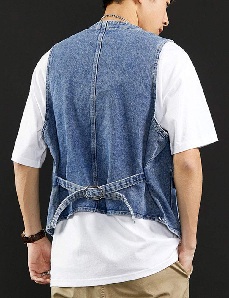 Vintage Wash Denim Vest Jacket for Men - Western Cowboy Button Down Shirt | Casual Wear, Rodeo Events & Country Style Outfits