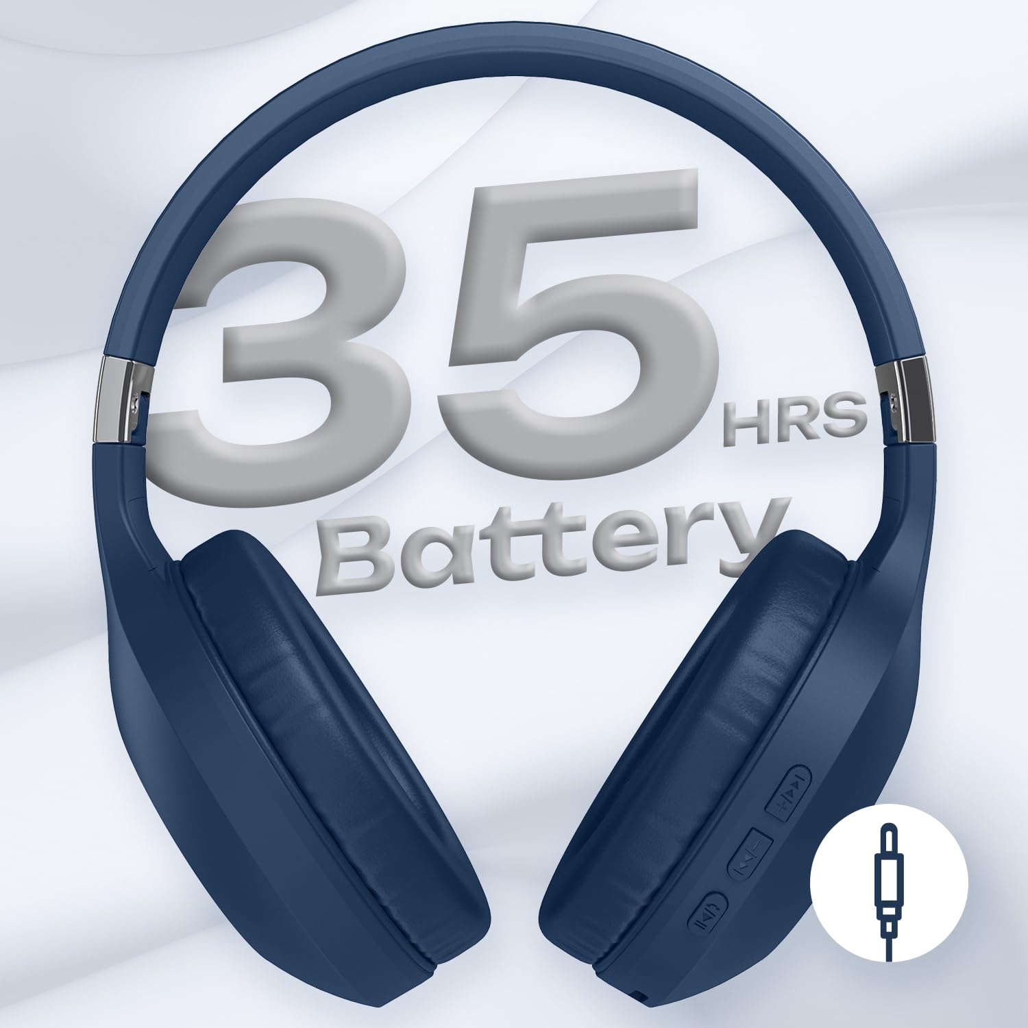 PowerLocus Wireless Over-Ear Bluetooth Headphones with Hi-Fi Stereo & Deep Bass, Foldable Design with Soft Earmuffs & Built-in Mic - Wireless/Wired Headset for iPhone, Android, PC, Gaming, Travel & Office Use