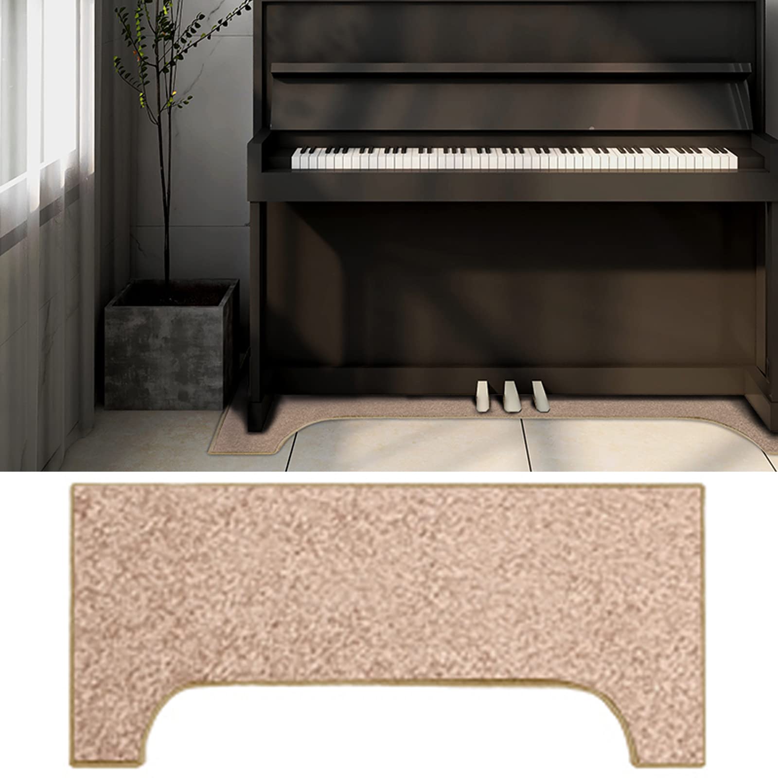 160x70cm Soundproof Piano Rug - Non-Slip Acoustic Mat for Upright Piano Protection | Noise Dampening Floor Covering for Home Studios, Music Rooms & Apartments
