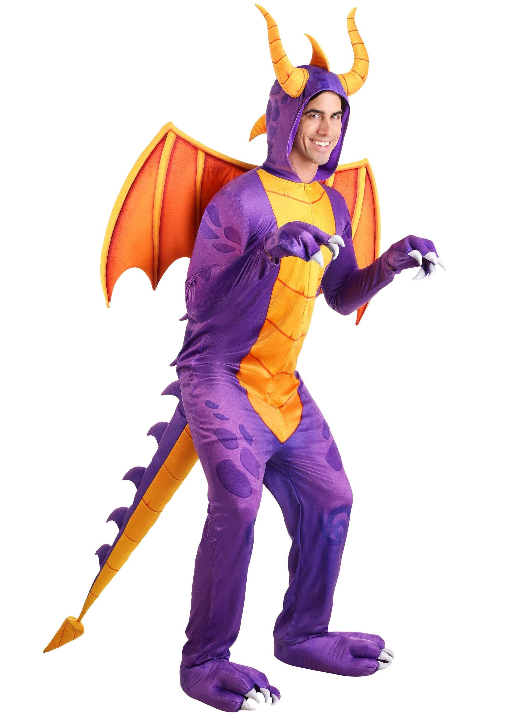 Spyro The Dragon Jumpsuit Costume - Purple Dragon Video Game Cosplay Outfit for Adults | Halloween, Comic Con & Gaming Events