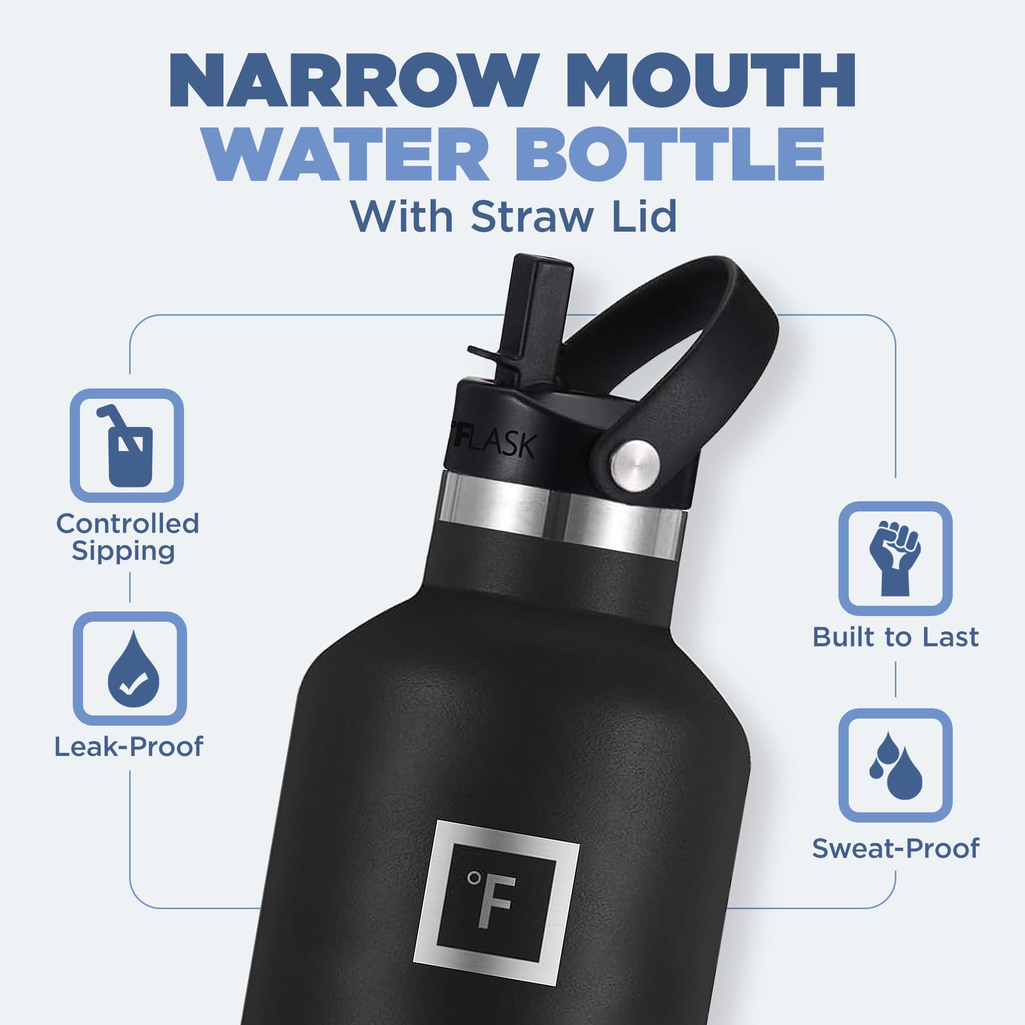 IRON °FLASK 32oz Stainless Steel Water Bottle with Straw - Leakproof, BPA Free, Vacuum Insulated for Hot & Cold Drinks - Perfect for Gym, Hiking, Office & Outdoor Activities (Dark Rainbow)