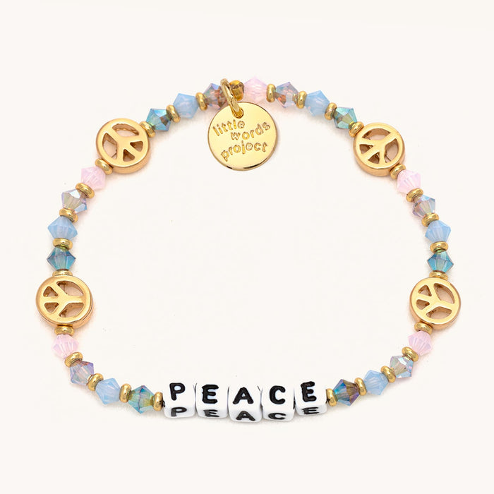 Lucky Symbols 'Peace' Beaded Bracelet for Women & Men - Adjustable S/M Size - Spiritual Jewelry for Meditation, Yoga & Positive Energy
