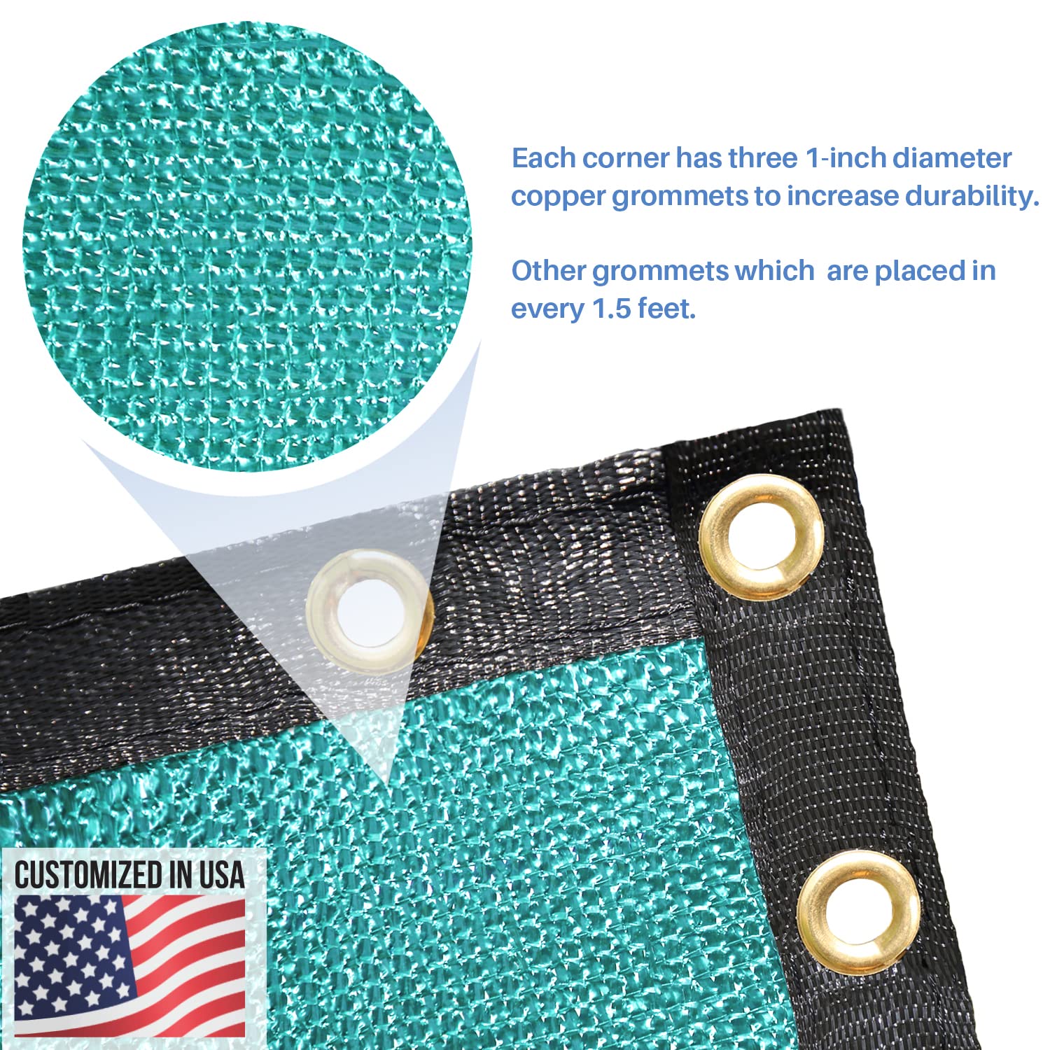 E&K Sunrise 4' x 81' UV Resistant Privacy Fence Screen with Reinforced Grommets - Durable Outdoor Windscreen for Backyard, Garden & Patio Cover - Turquoise Shade Solution for Sun Protection & Privacy | Ideal for Pool Areas, Deck Enclosures, Outdoor Living Spaces, Sports Courts & RV Camping