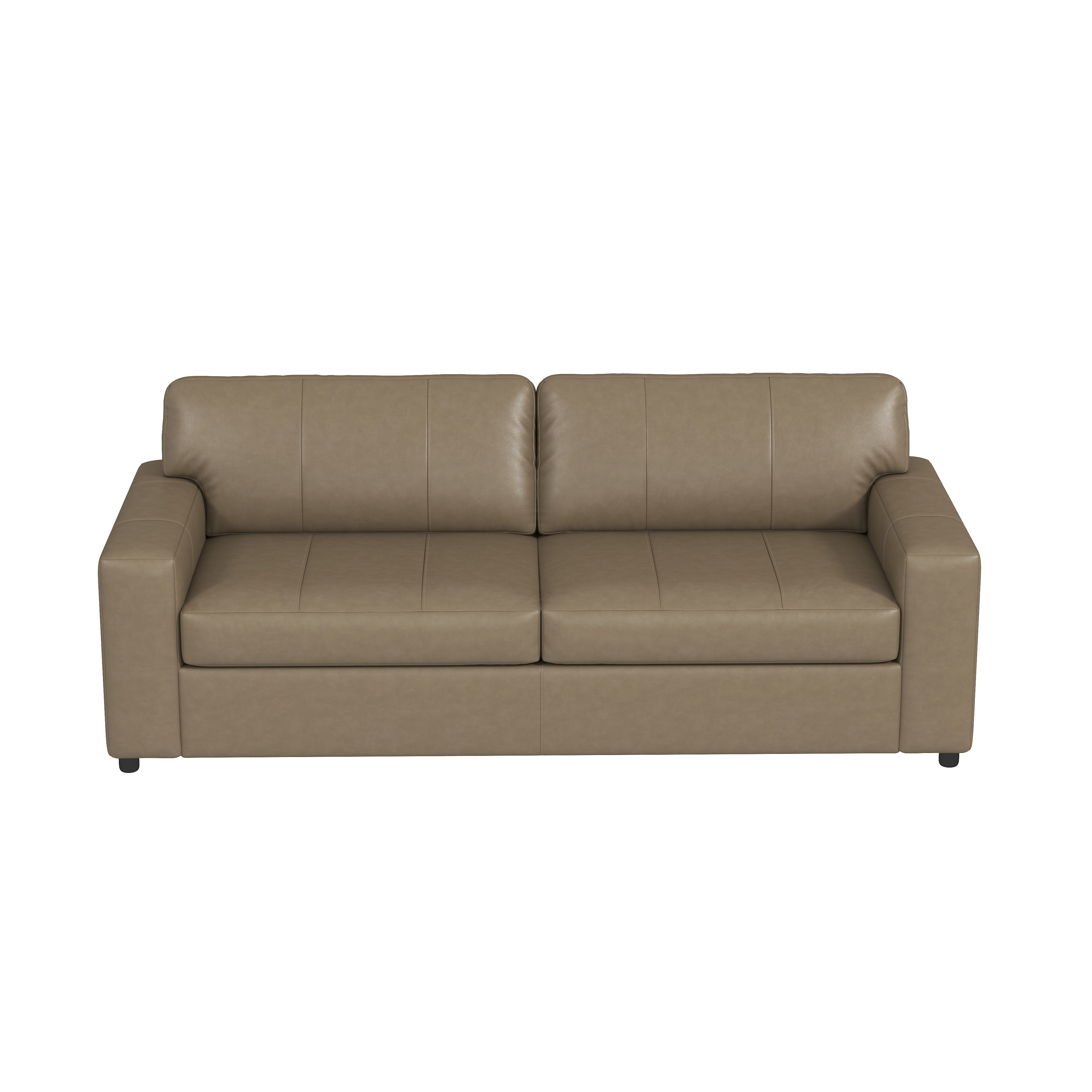 Roundhill Furniture Sakan Genuine Leather Upholstered Sofa - Modern Living Room Couch for Home, Office & Lounge Comfort