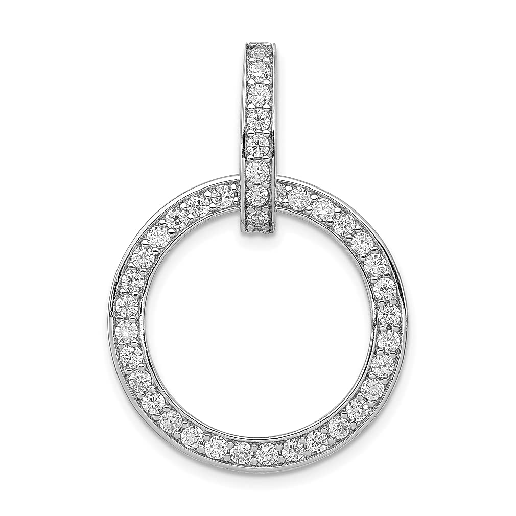 925 Sterling Silver Cubic Zirconia Circle Pendant Necklace for Women - Elegant CZ Charm Jewelry Gift for Her - Perfect for Anniversaries, Birthdays & Special Occasions