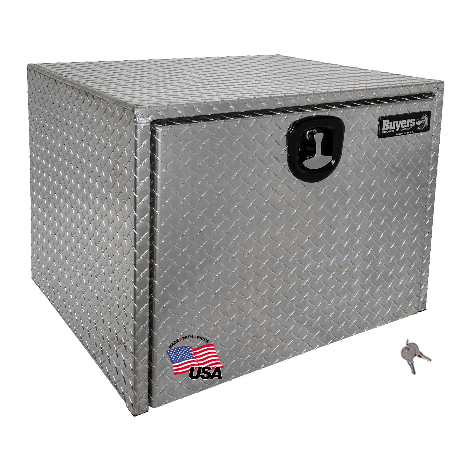 Diamond Tread Aluminum Underbody Truck Tool Box with Compression Latch - 24x24x30 Inch Heavy Duty Storage Organizer | Made in USA | Perfect for Work Trucks, Construction Sites & Outdoor Equipment Storage