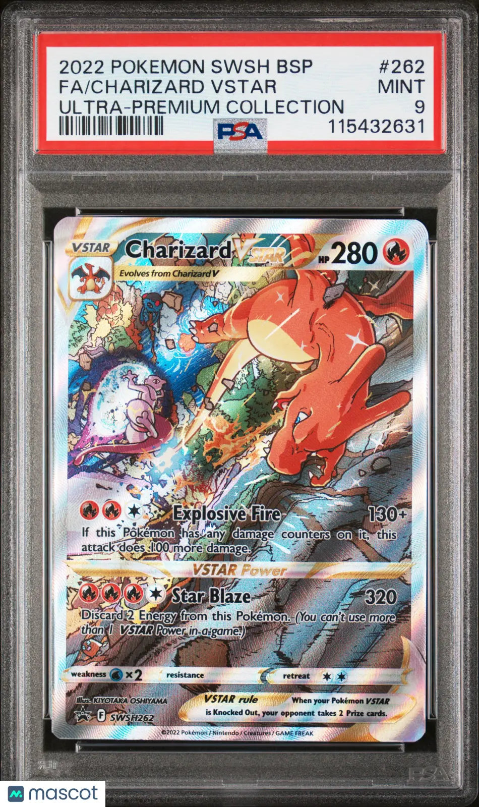 2022 Pokemon Sword & Shield Black Star Promo Charizard Vstar FA #262 PSA 9 Graded Card - Perfect for Collectors & TCG Battles