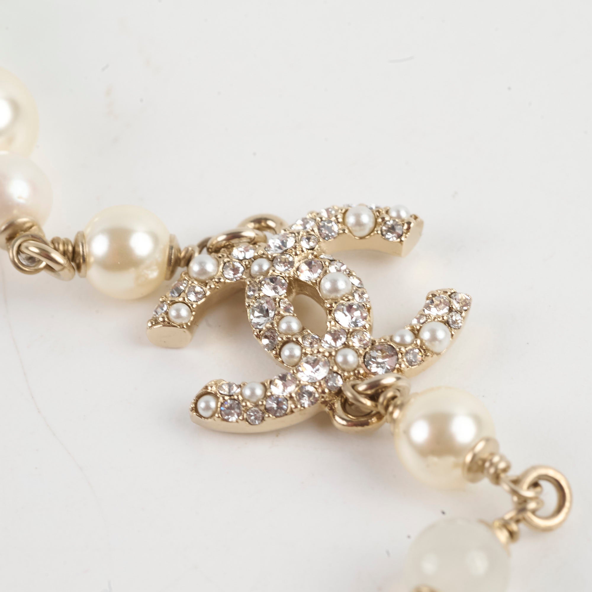 Chanel Long Pearl CC Crystal Necklace - Elegant Luxury Jewelry for Women, Perfect for Parties, Weddings & Special Occasions