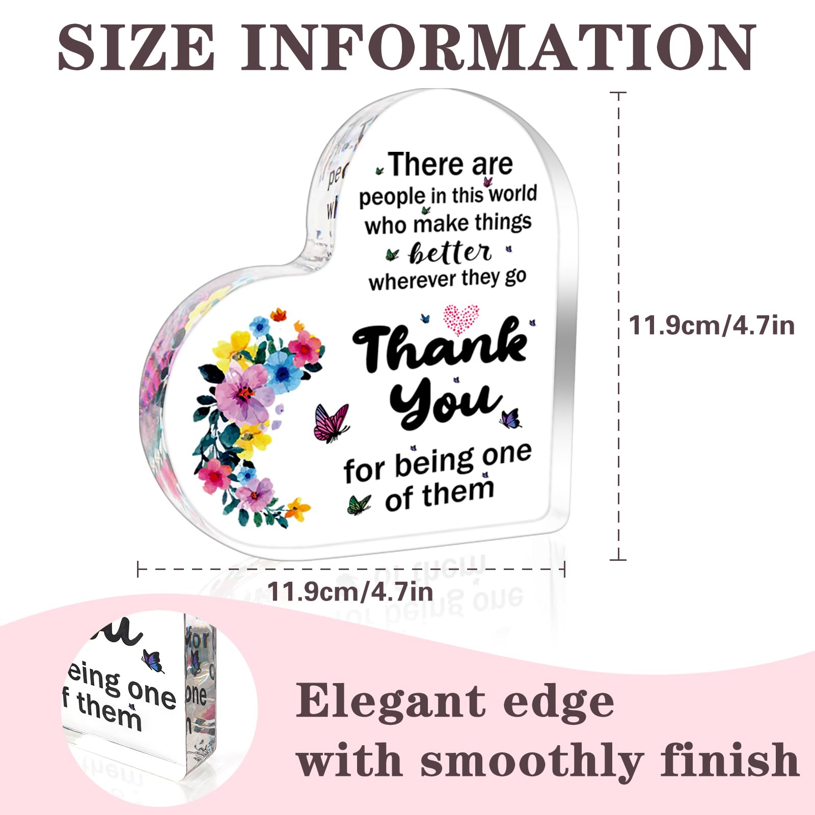 Thoughtful Thank You Gifts for Women - Teacher Appreciation, Birthday, Office Staff & Coworker Farewell Gifts - Inspirational Decorative Signs & Plaques for Home or Office Decor