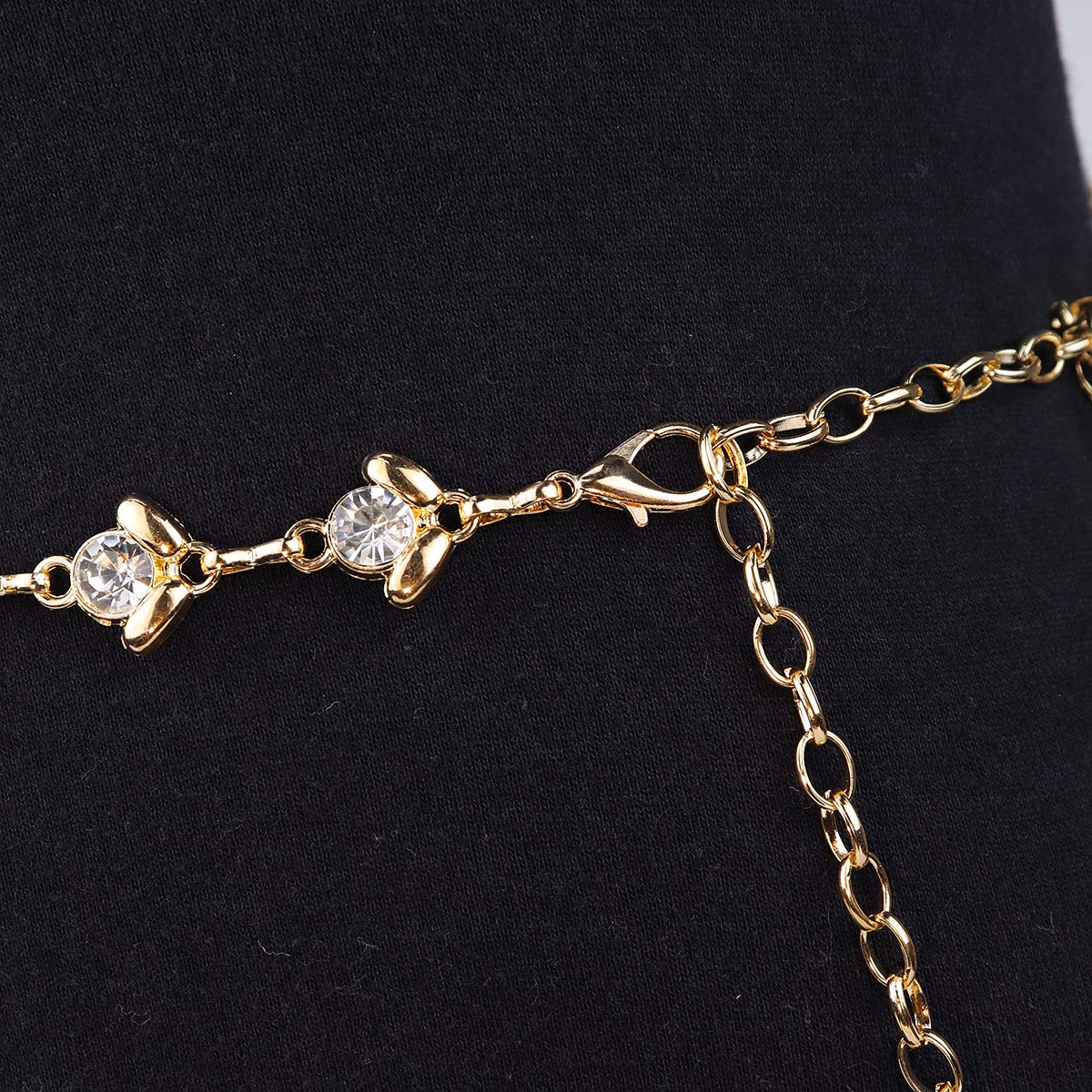 Glamorstar Women's Rhinestone Crystal Chain Belt - Elegant Waist Belt for Dresses, Parties & Special Occasions | Perfect Gift for Women