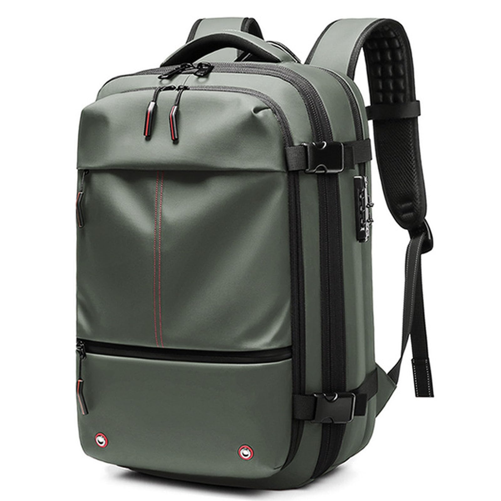 Ascribei 60L Expandable Vacuum Travel Backpack - Green Air Vacuum Compression Pack for Hiking, Camping & International Trips | Lightweight Carry-On Luggage for Airlines